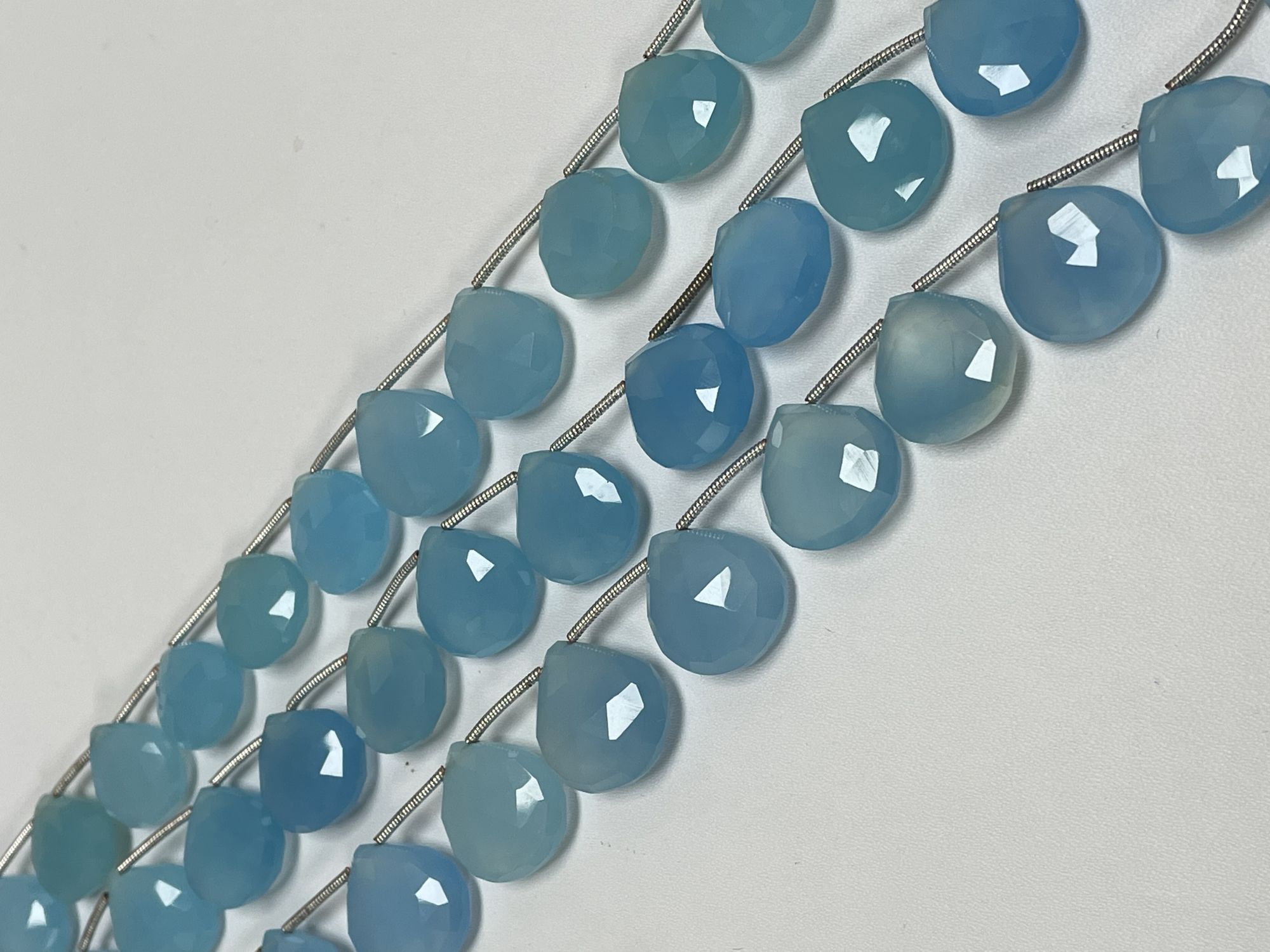 Blue Chalcedony Heart Faceted
