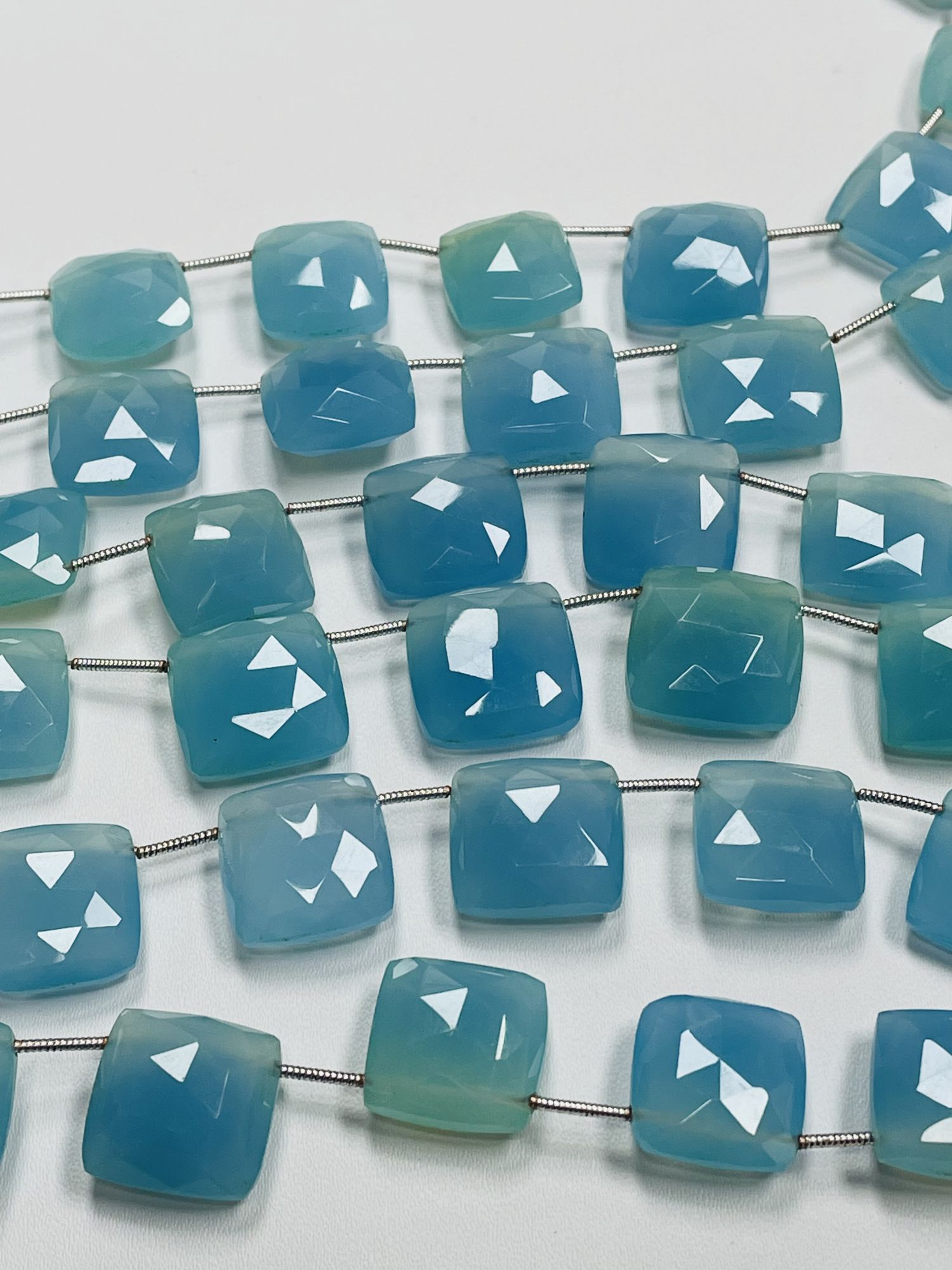 Blue Chalcedony Cushion Faceted