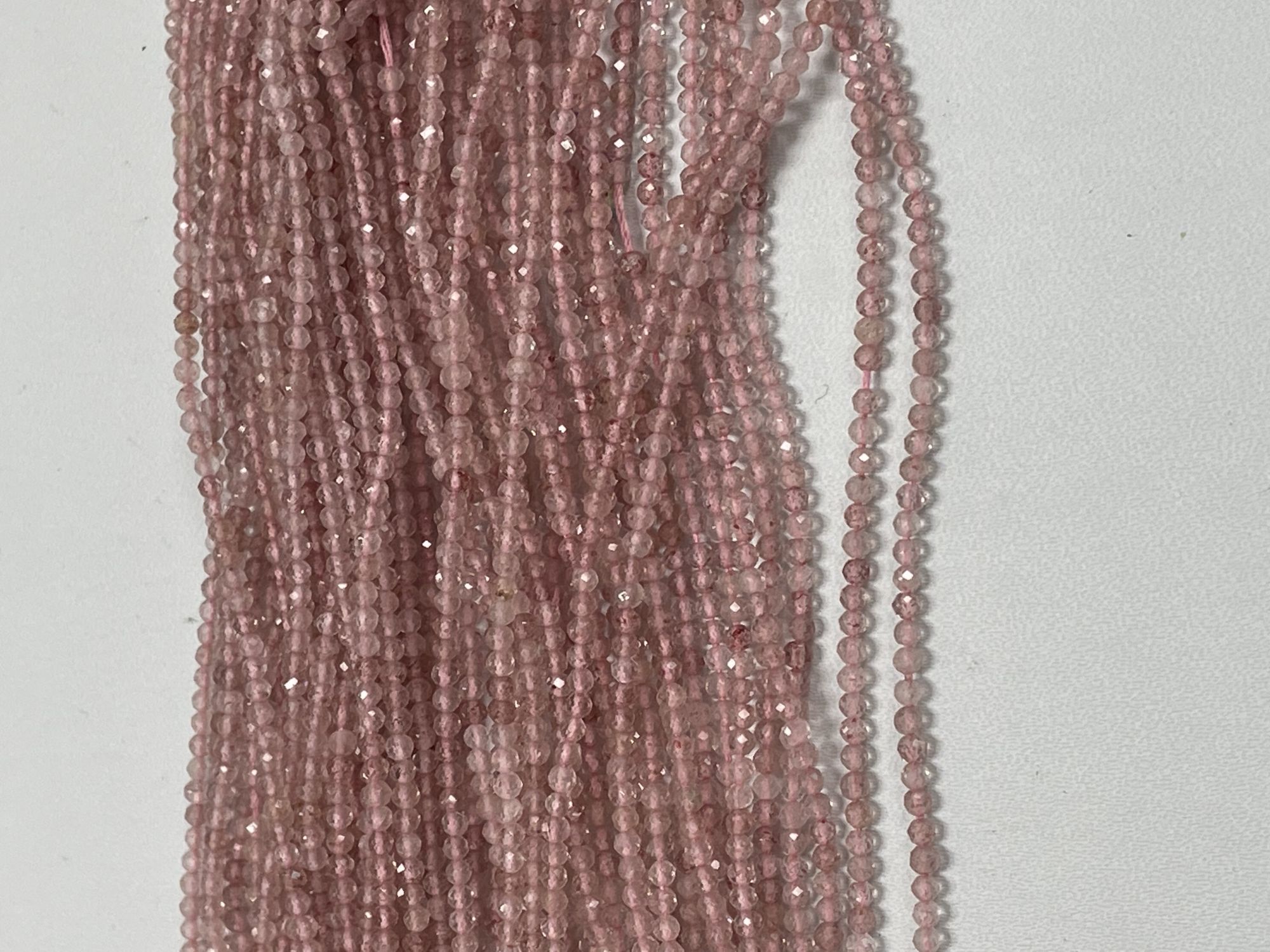 Pink Strawberry Quartz Round Faceted