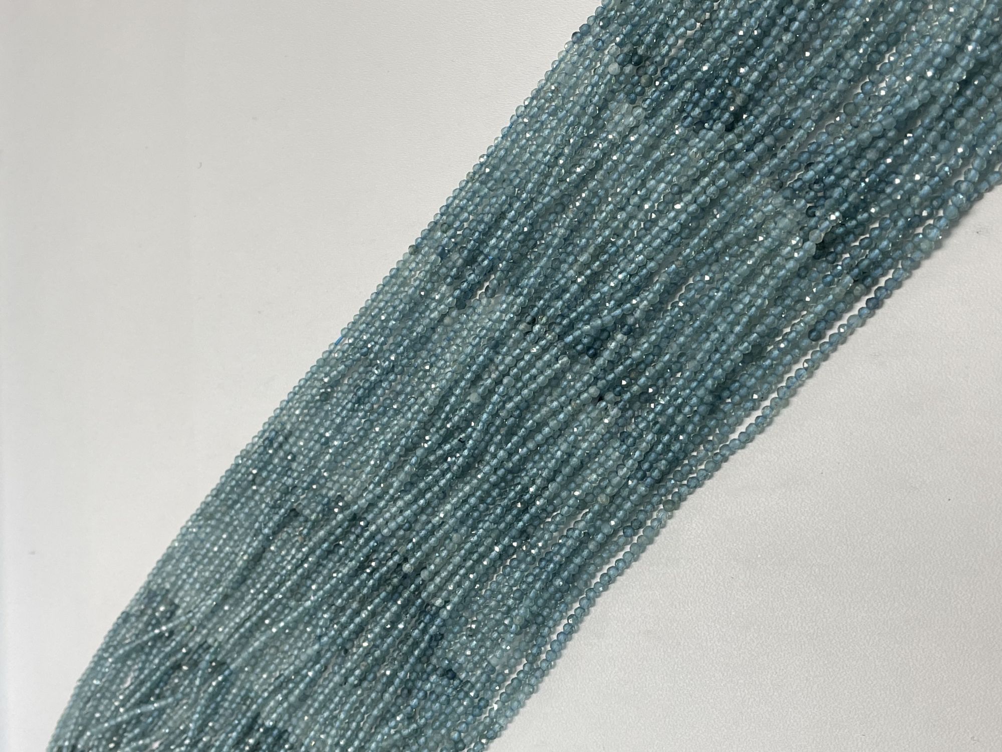 Shaded Light Blue Tourmaline Rondelle Faceted