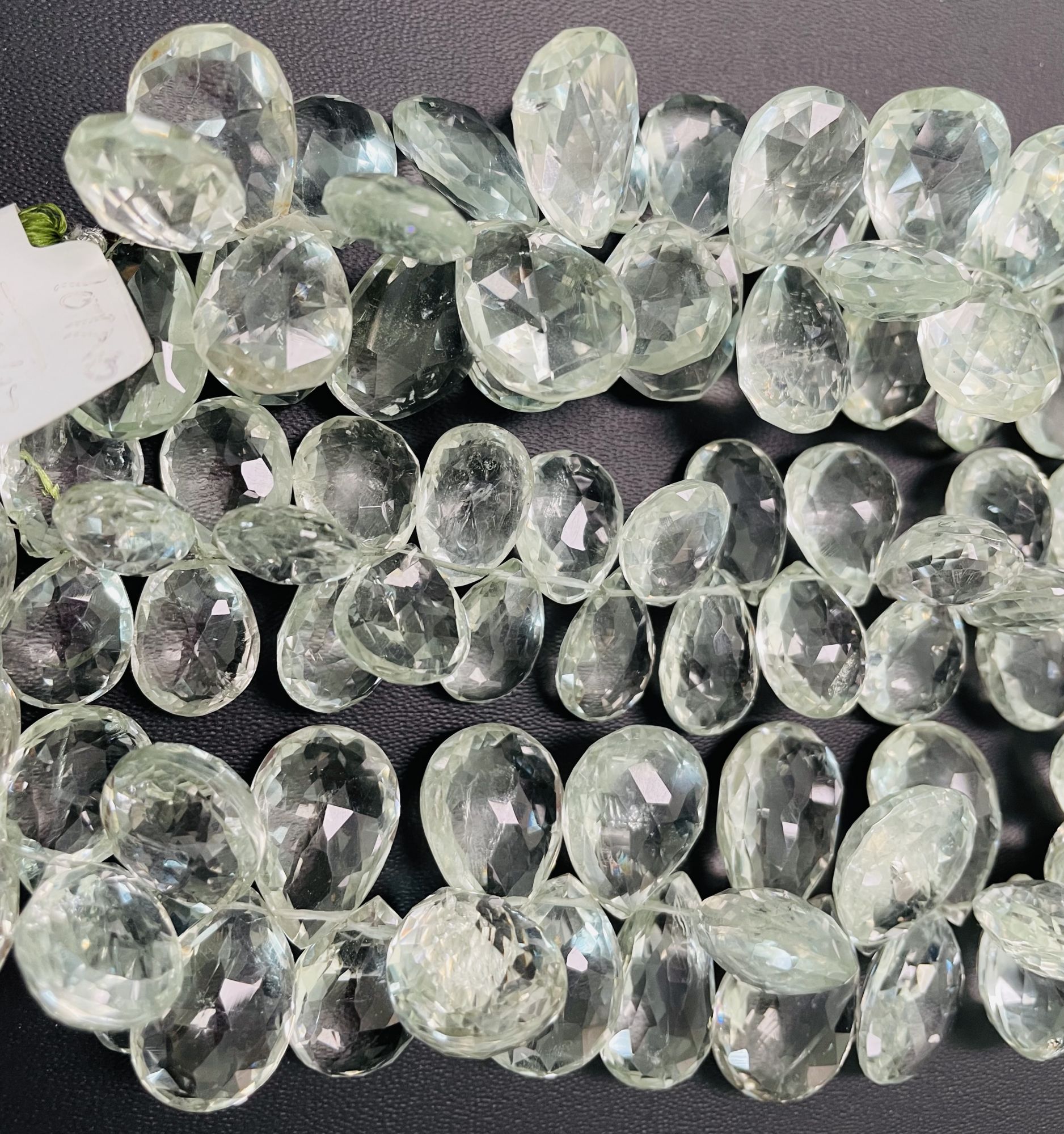 Green Amethyst Pears Faceted