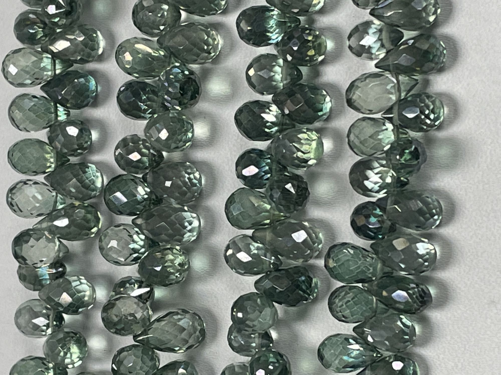 Green Mystic Quartz Drop Faceted