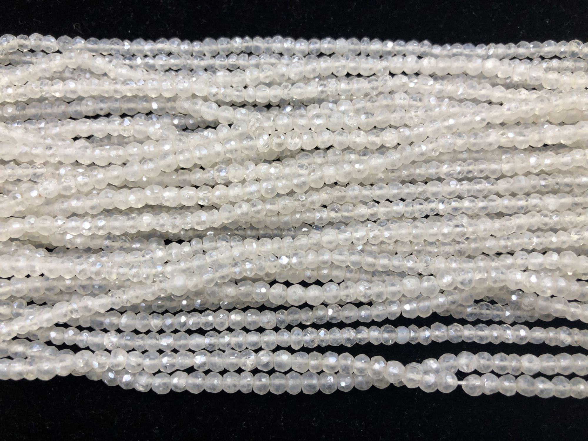 White Mystic Quartz Rondelle Faceted