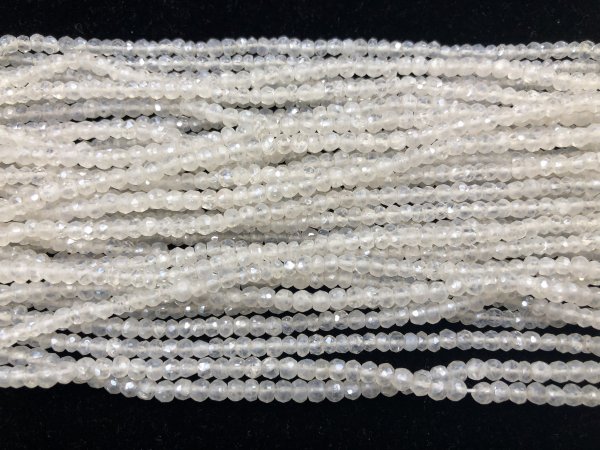 White Mystic Quartz Rondelle Faceted