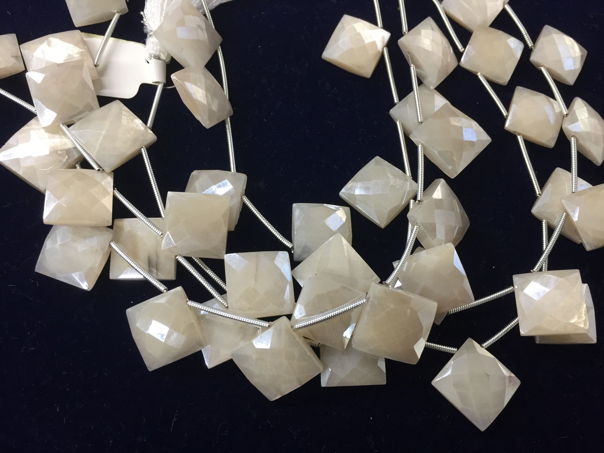 Coated Moonstone Cushion Faceted