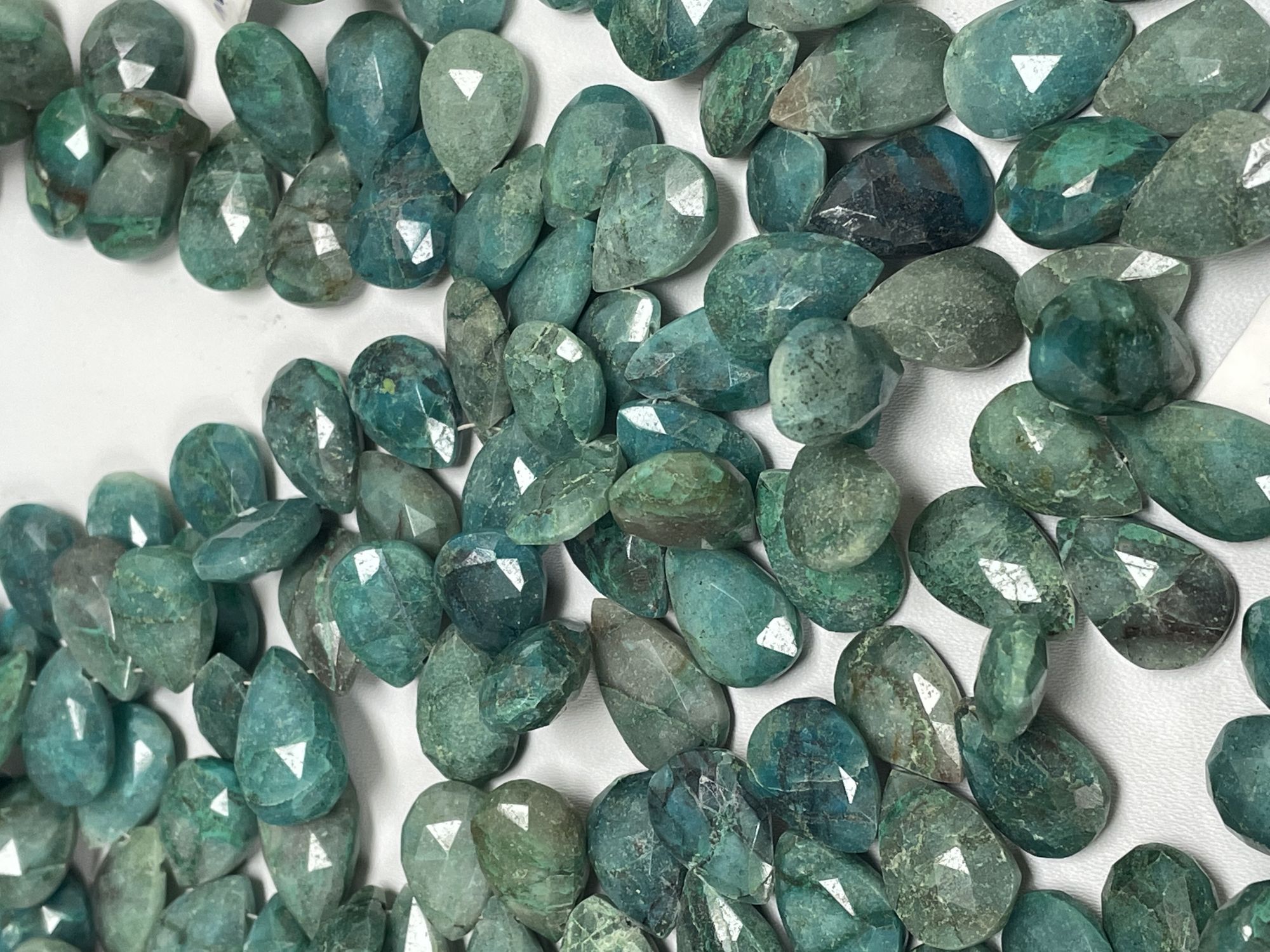 Chrysocolla Pears Faceted