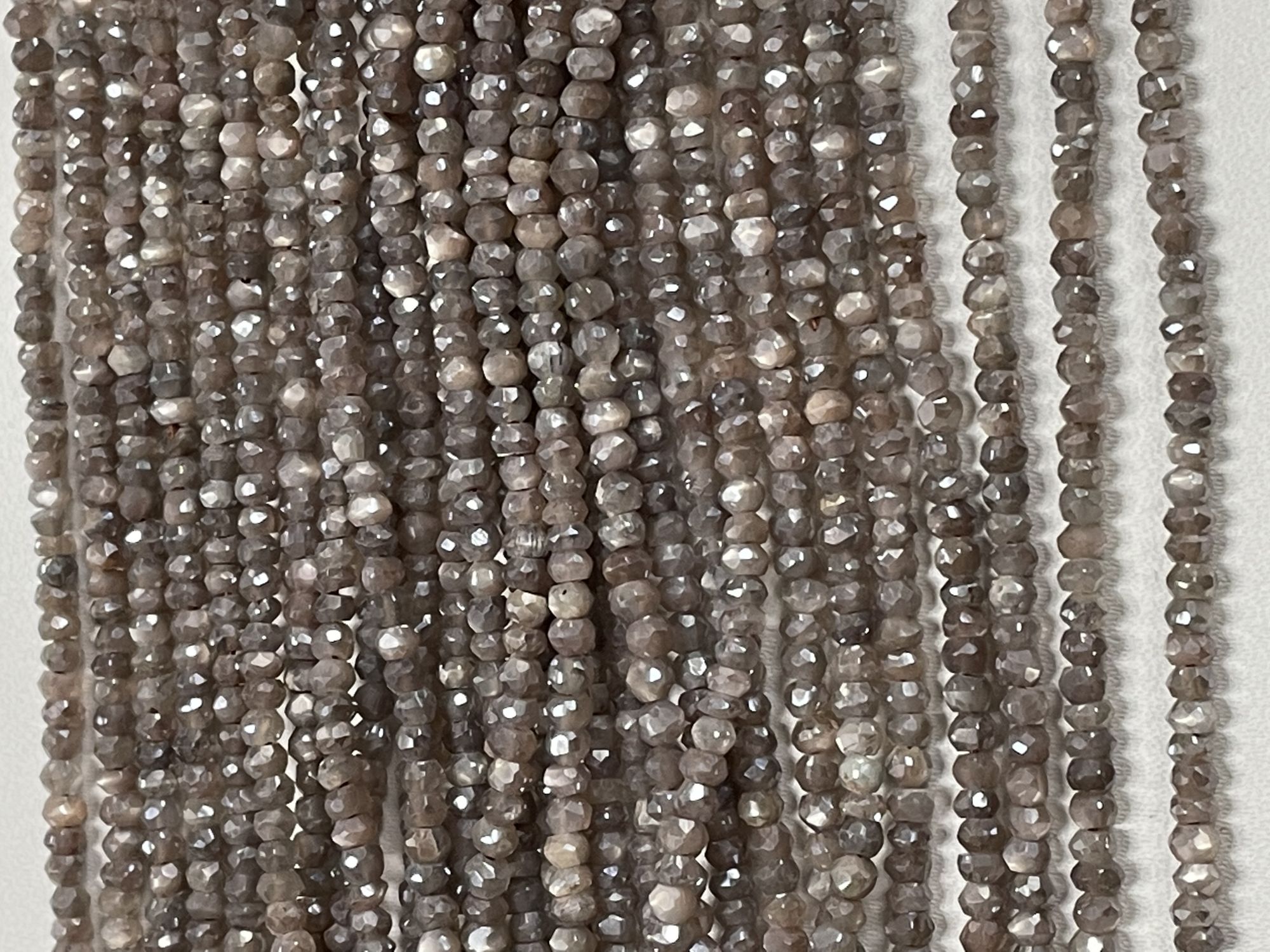 Coated Chocolate Moonstone Rondelle Faceted