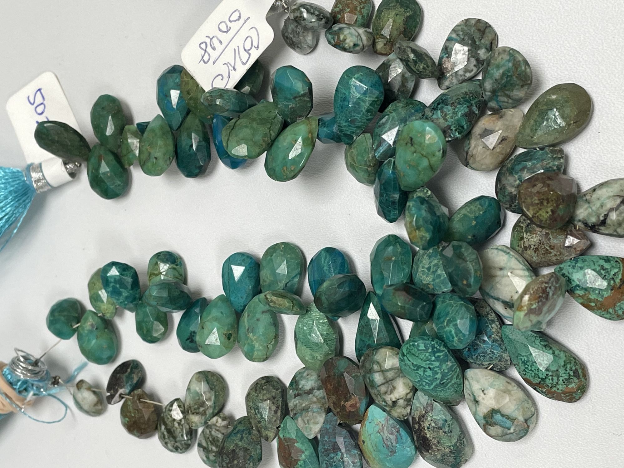 Chrysocolla Pears Faceted