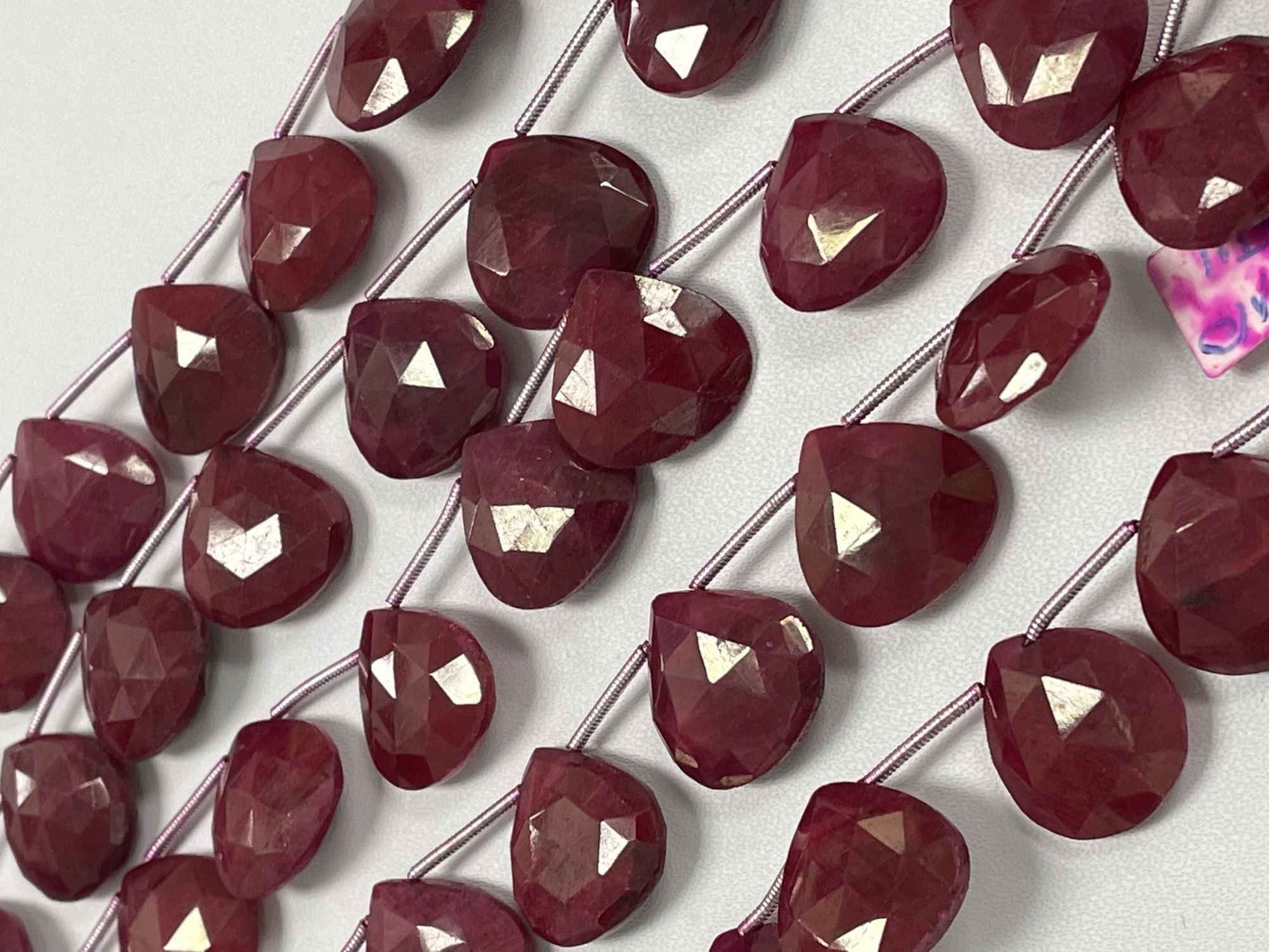 Dyed Ruby Heart Faceted