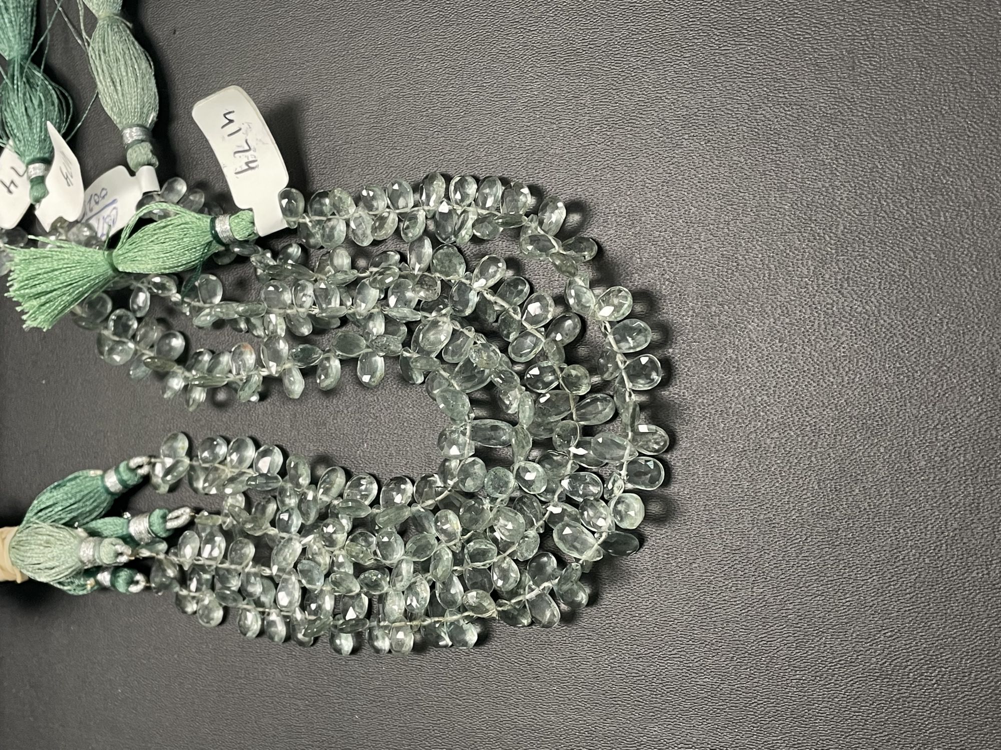 Moss Aquamarine Pear Faceted