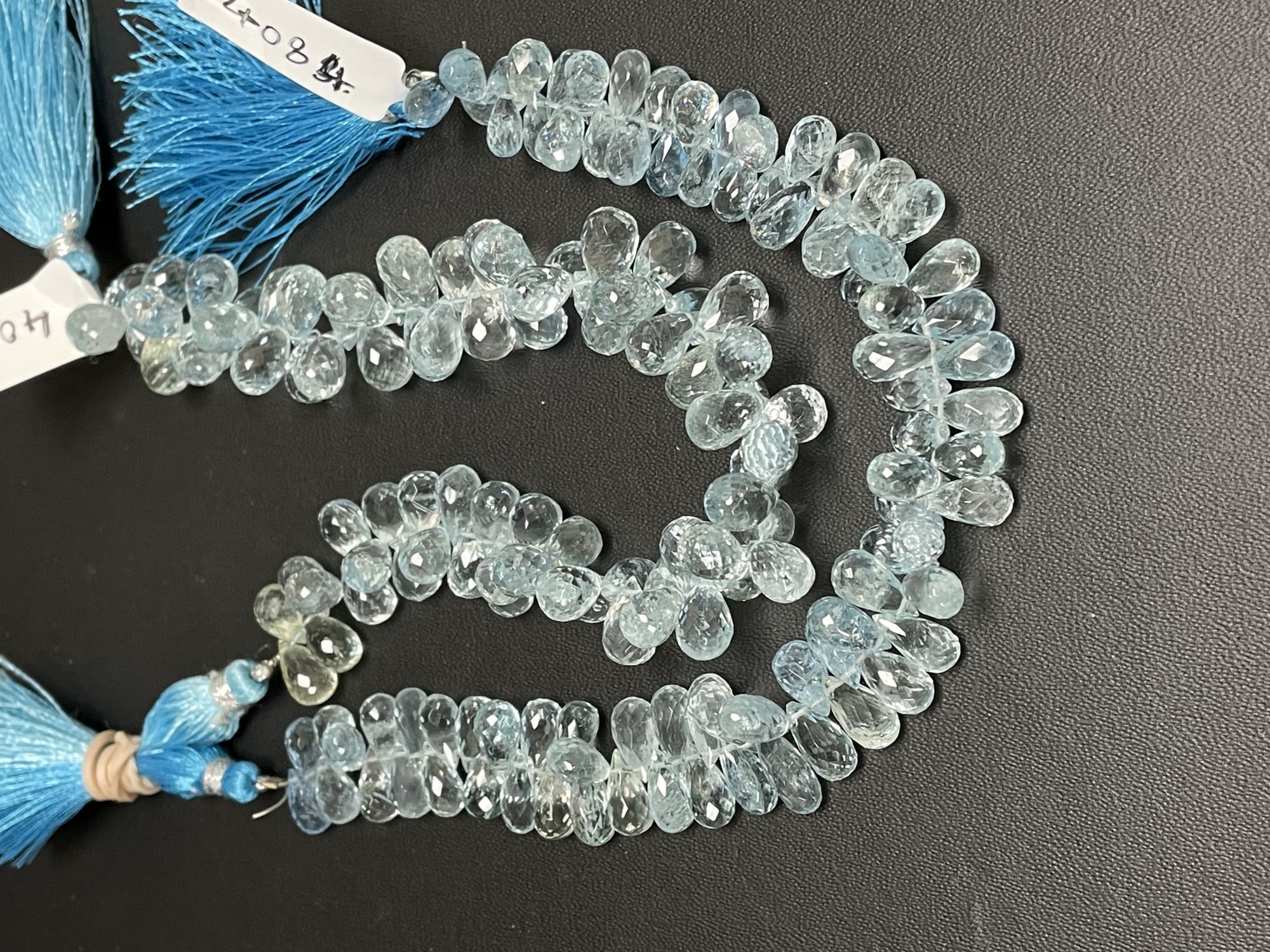 Aquamarine Drop Faceted
