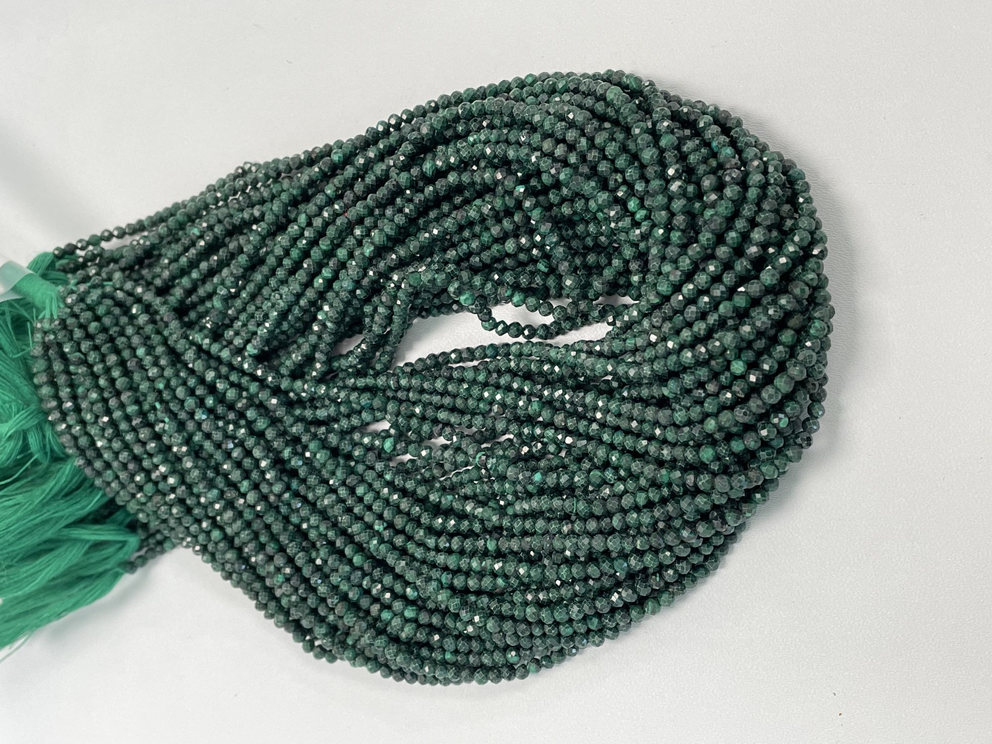 Malachite Rondelle Faceted