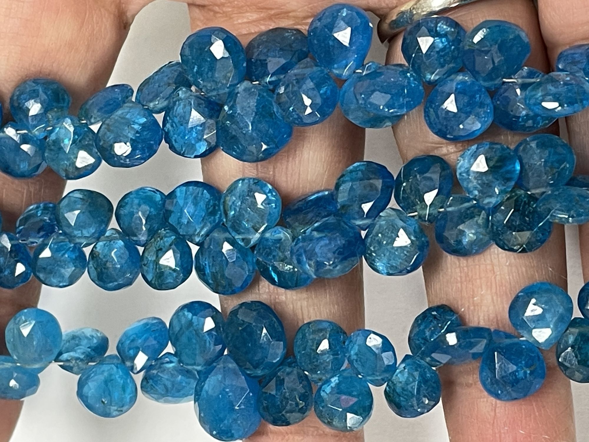 Blue Apatite Heart Faceted