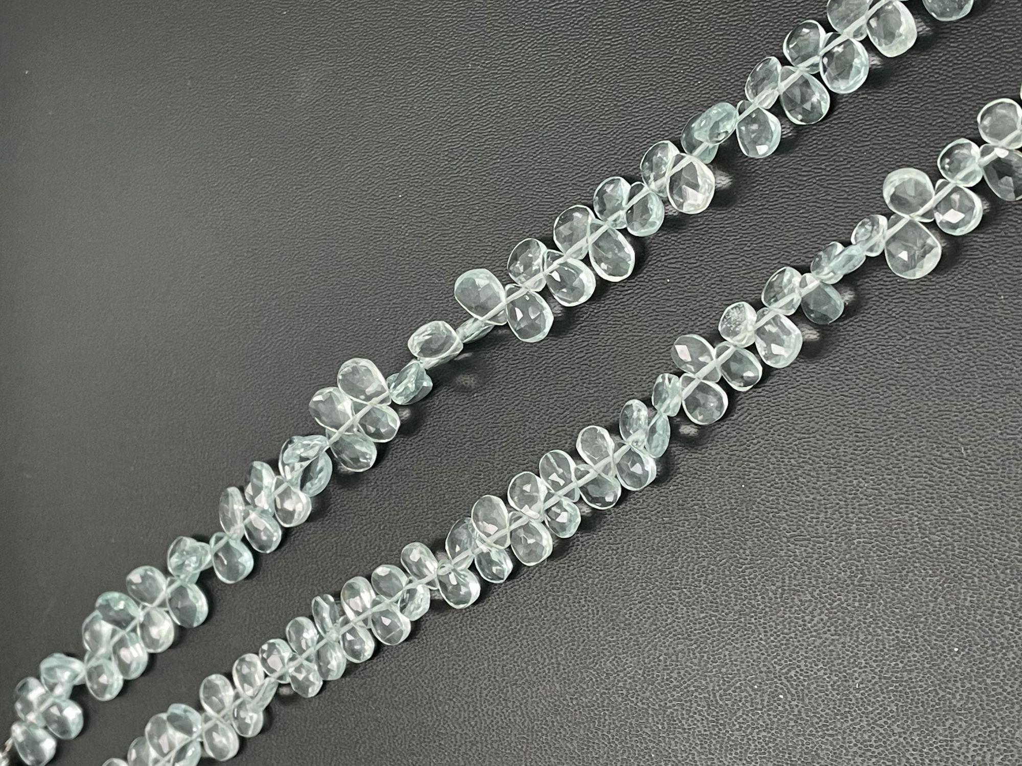 Aquamarine Hydro Quartz Pear Faceted