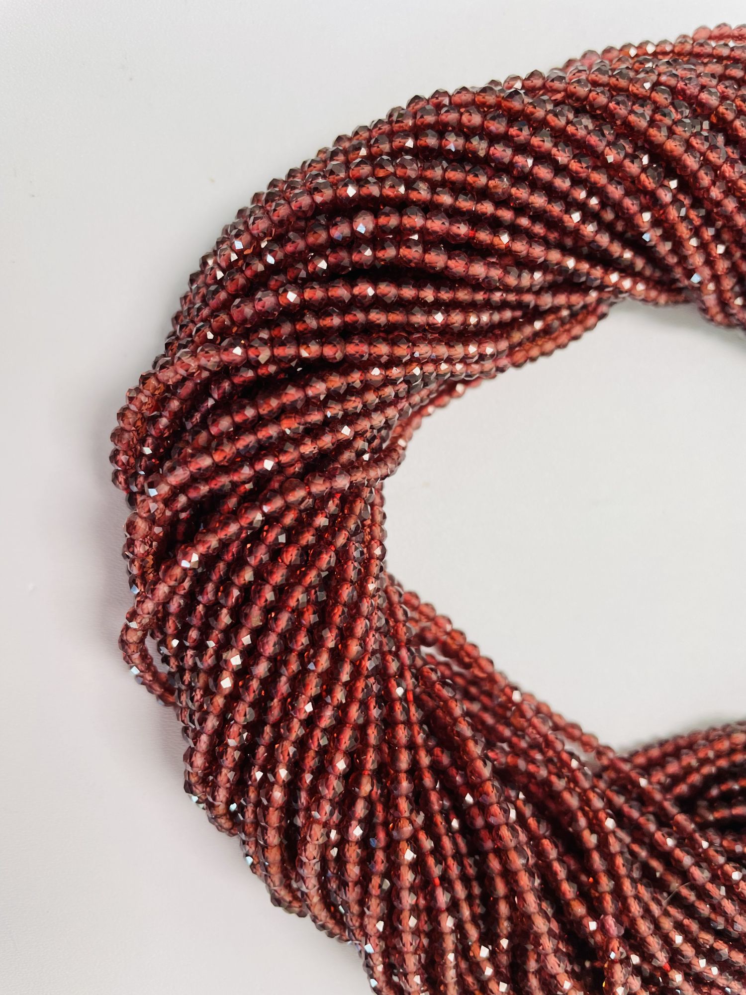 Red Garnet Rondelle Faceted