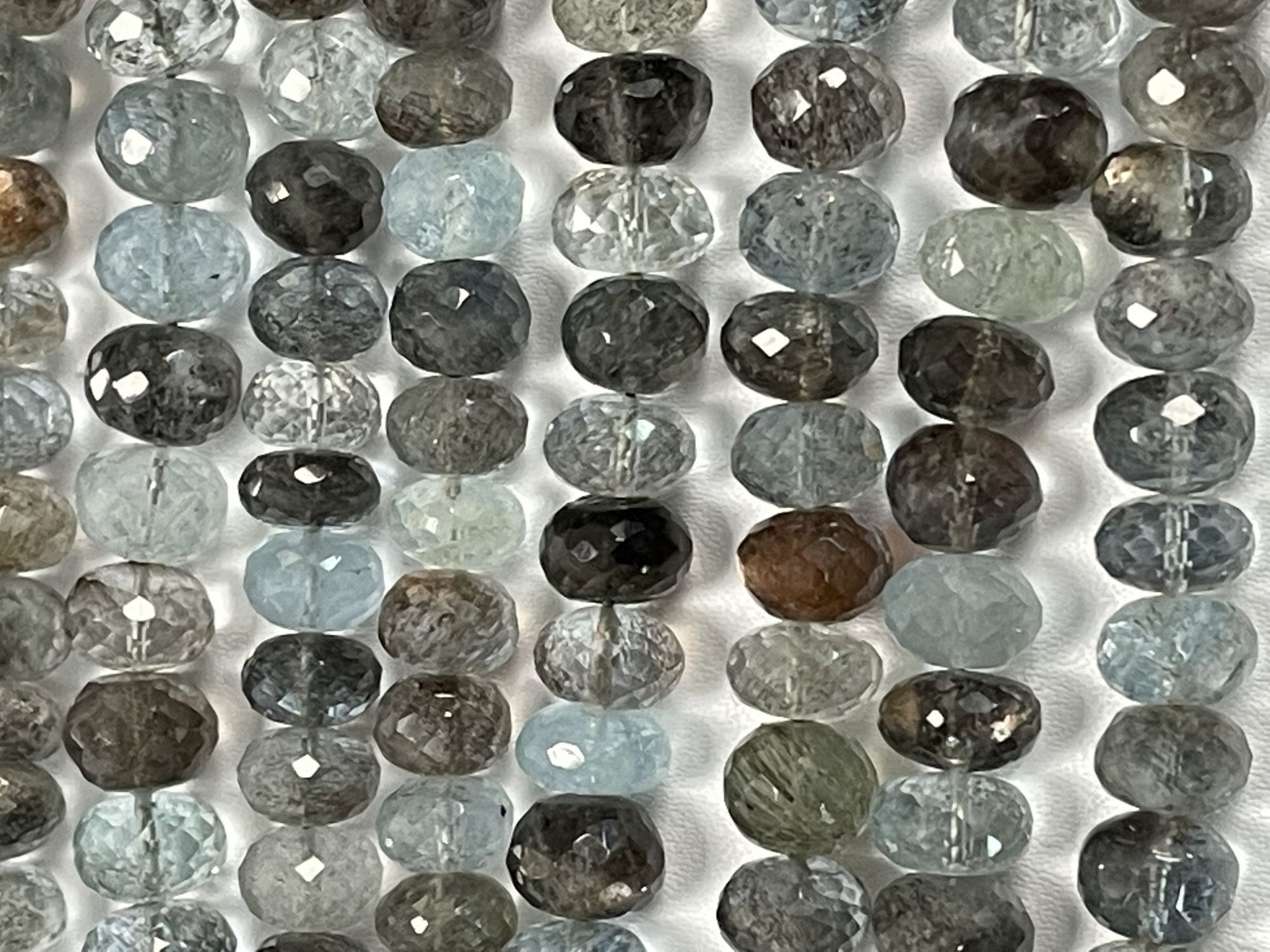 Copper Aquamarine Rondelle Faceted