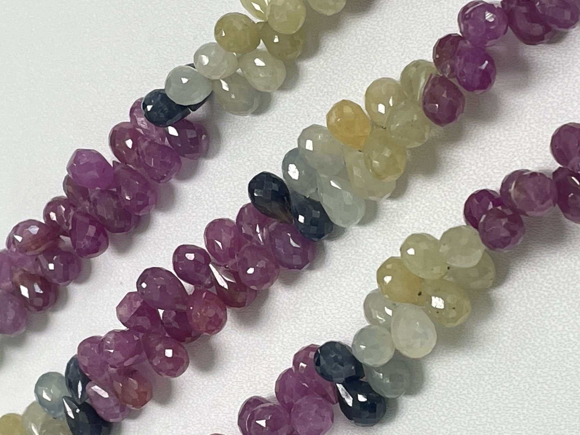 Multi Color Sapphire Drop Faceted