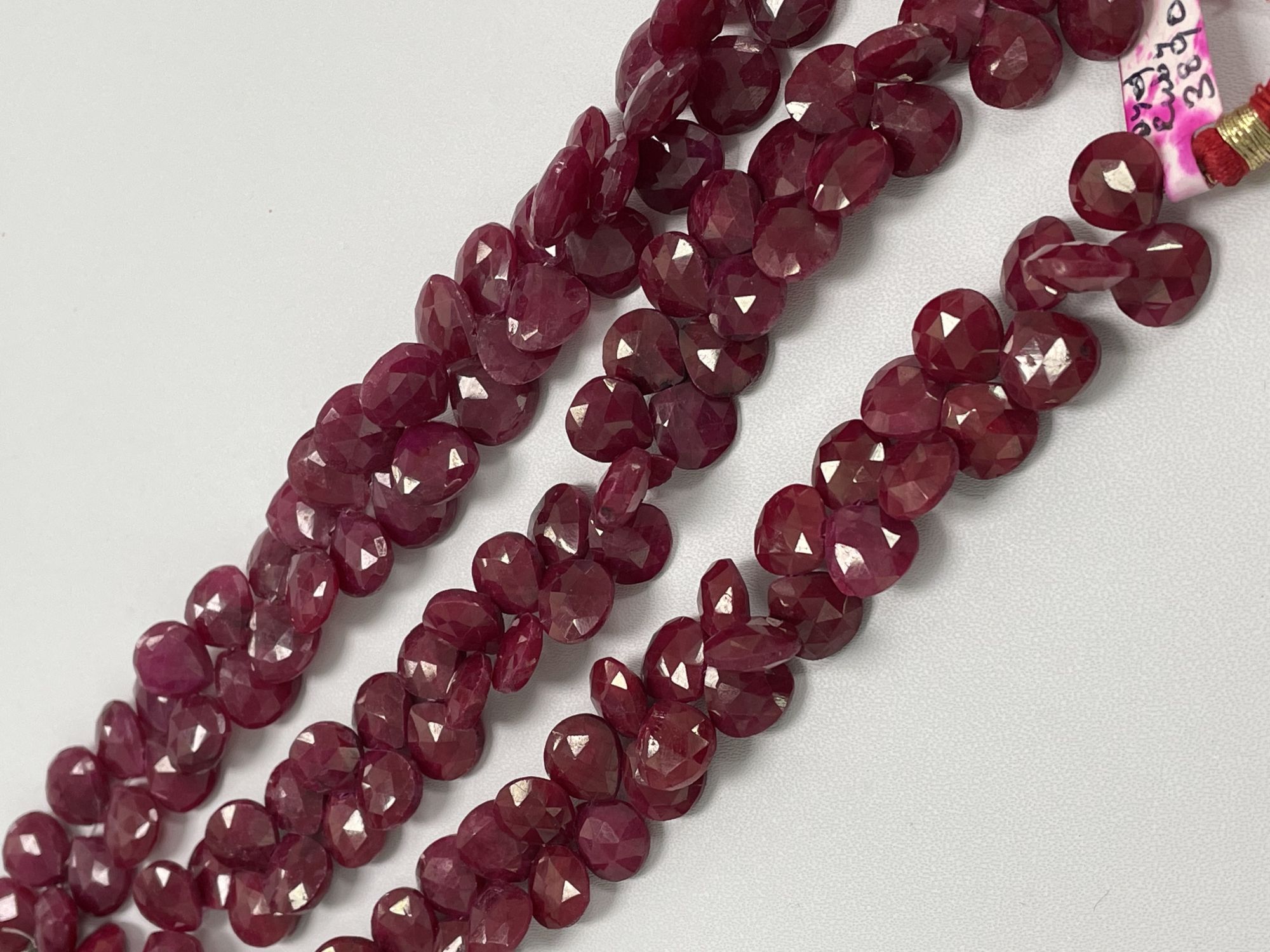 Dyed Ruby Heart Faceted