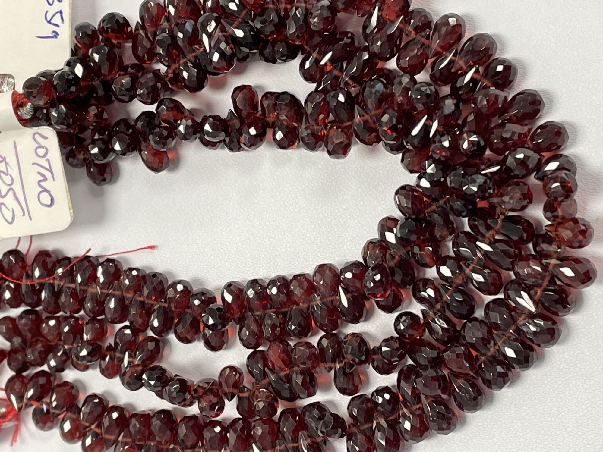 Red Garnet Drop Faceted