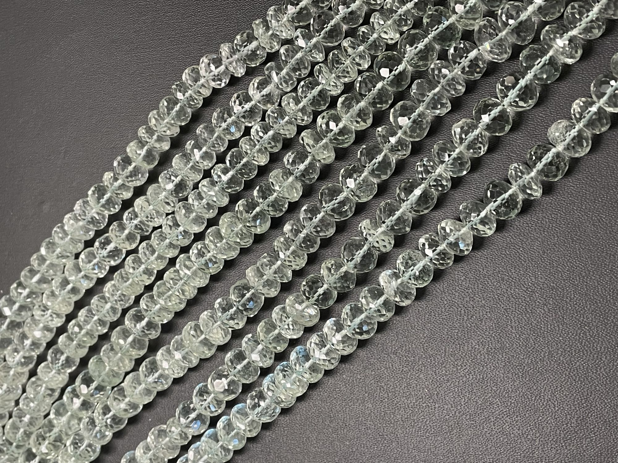 Green Amethyst Rondelle Faceted