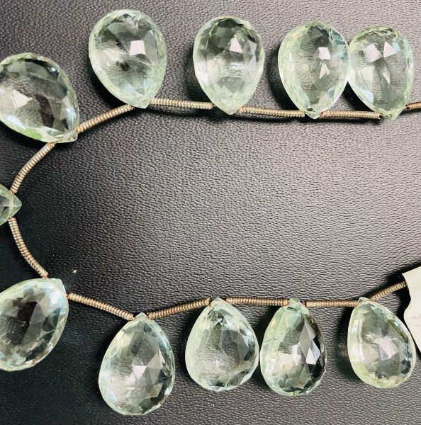 Green Amethyst Pear Faceted