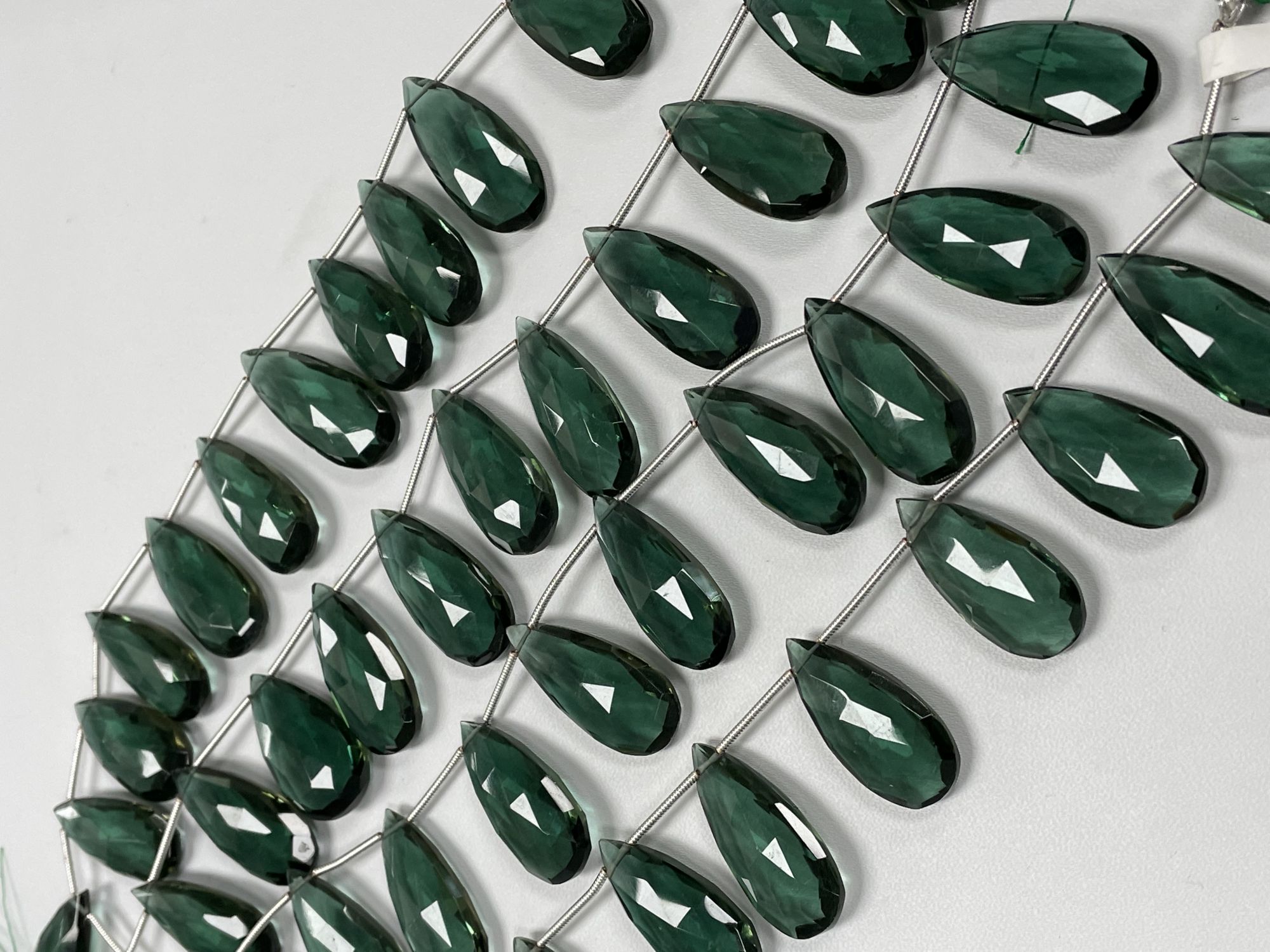 Green Hydro Quartz Long Pear Faceted