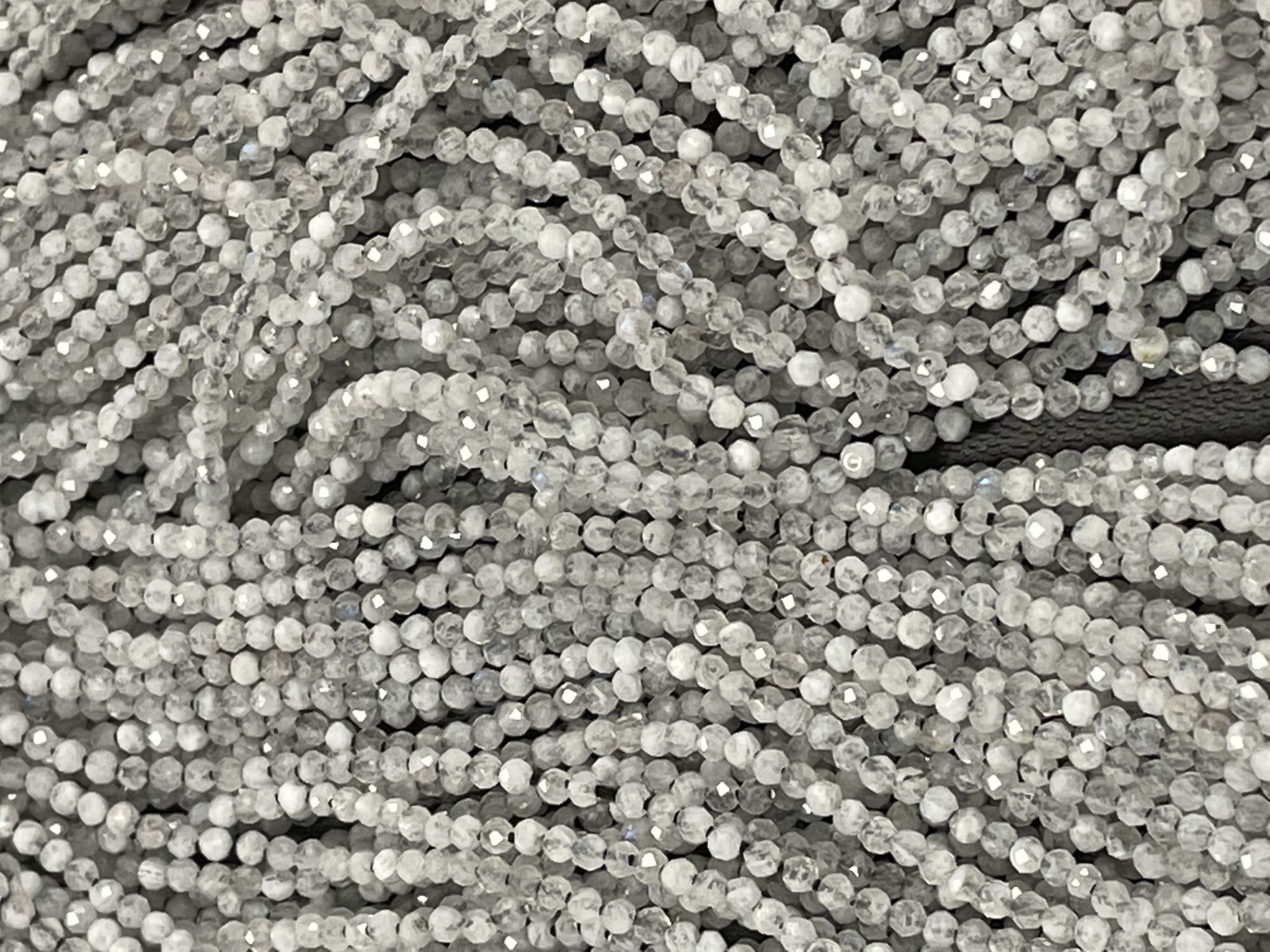 Light Grey Moonstone Rondelle Faceted