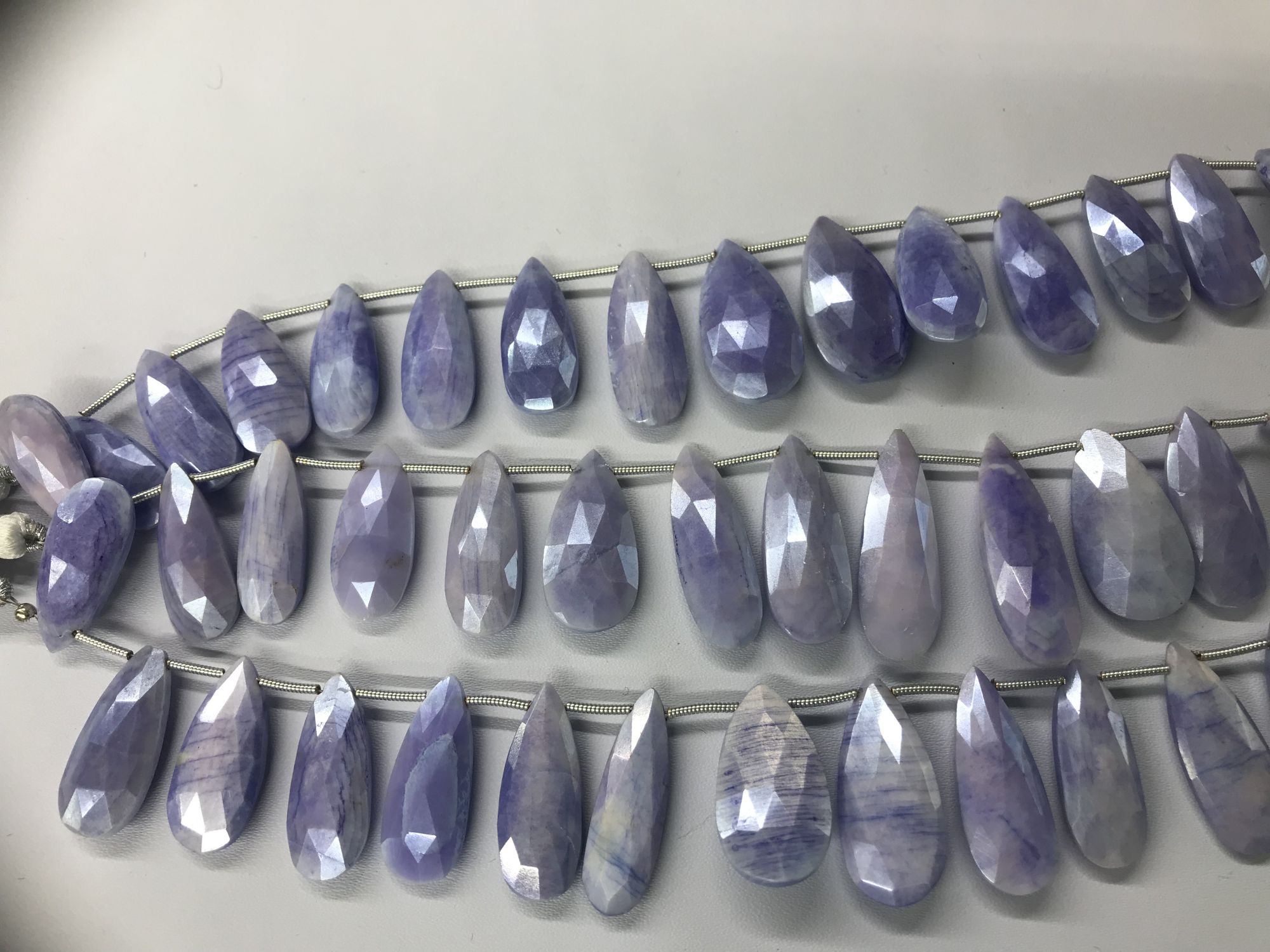 Lavender Moonstone Pears Faceted