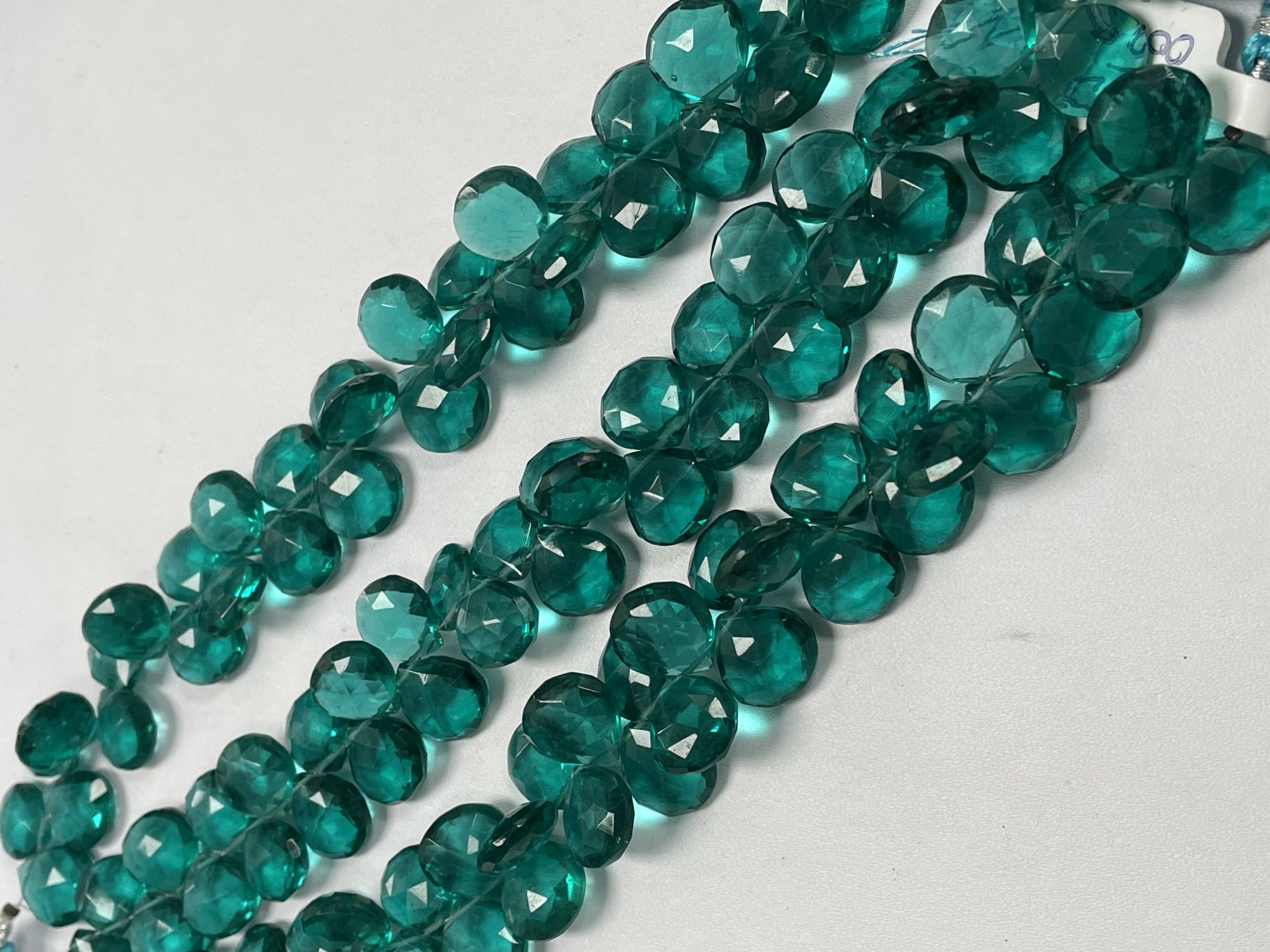 Teal Hydr Quartz Heart Faceted