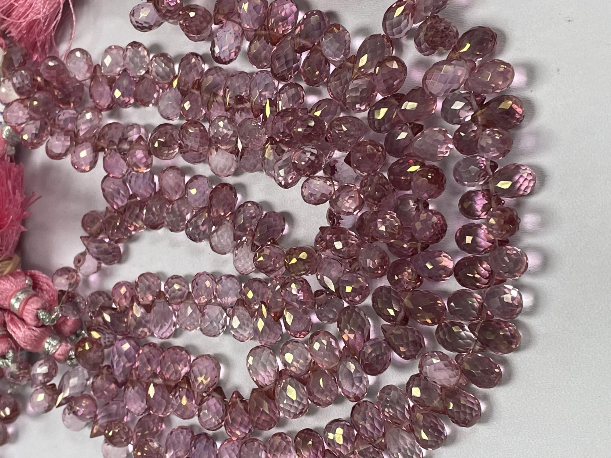 Pink Mystic Quartz Drop Faceted