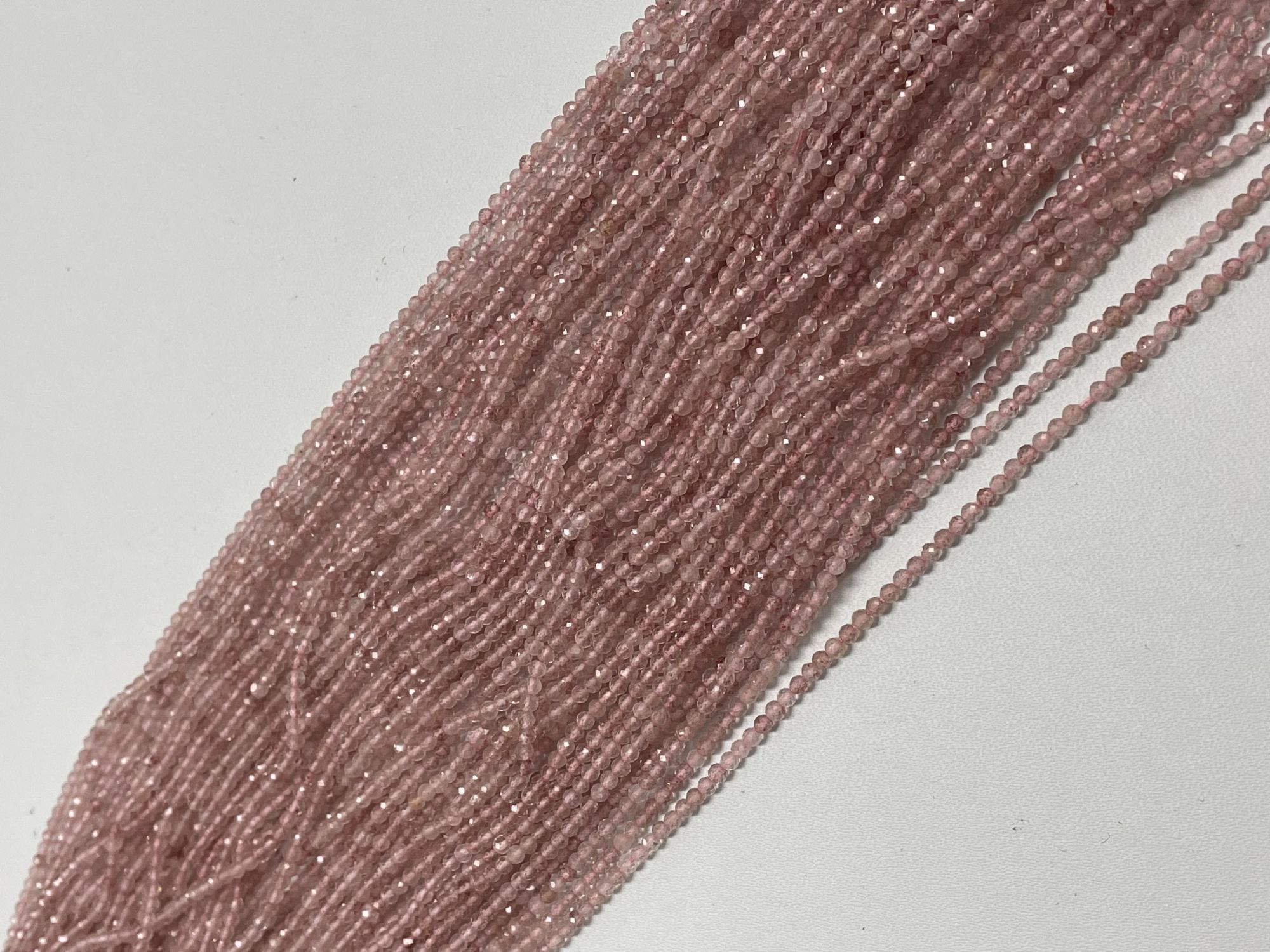 Pink Strawberry Quartz Round Faceted