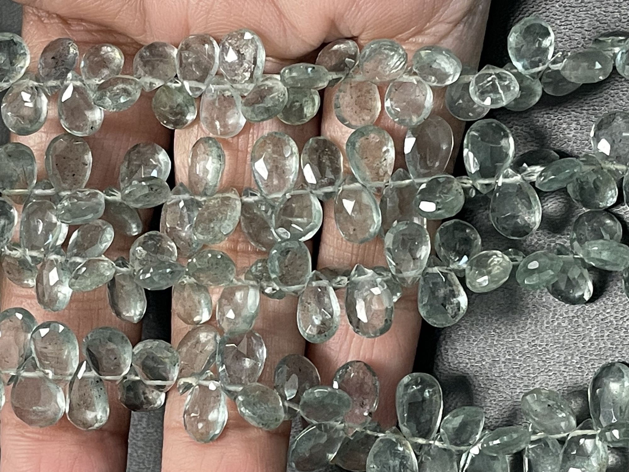 Moss Aquamarine Pear Faceted