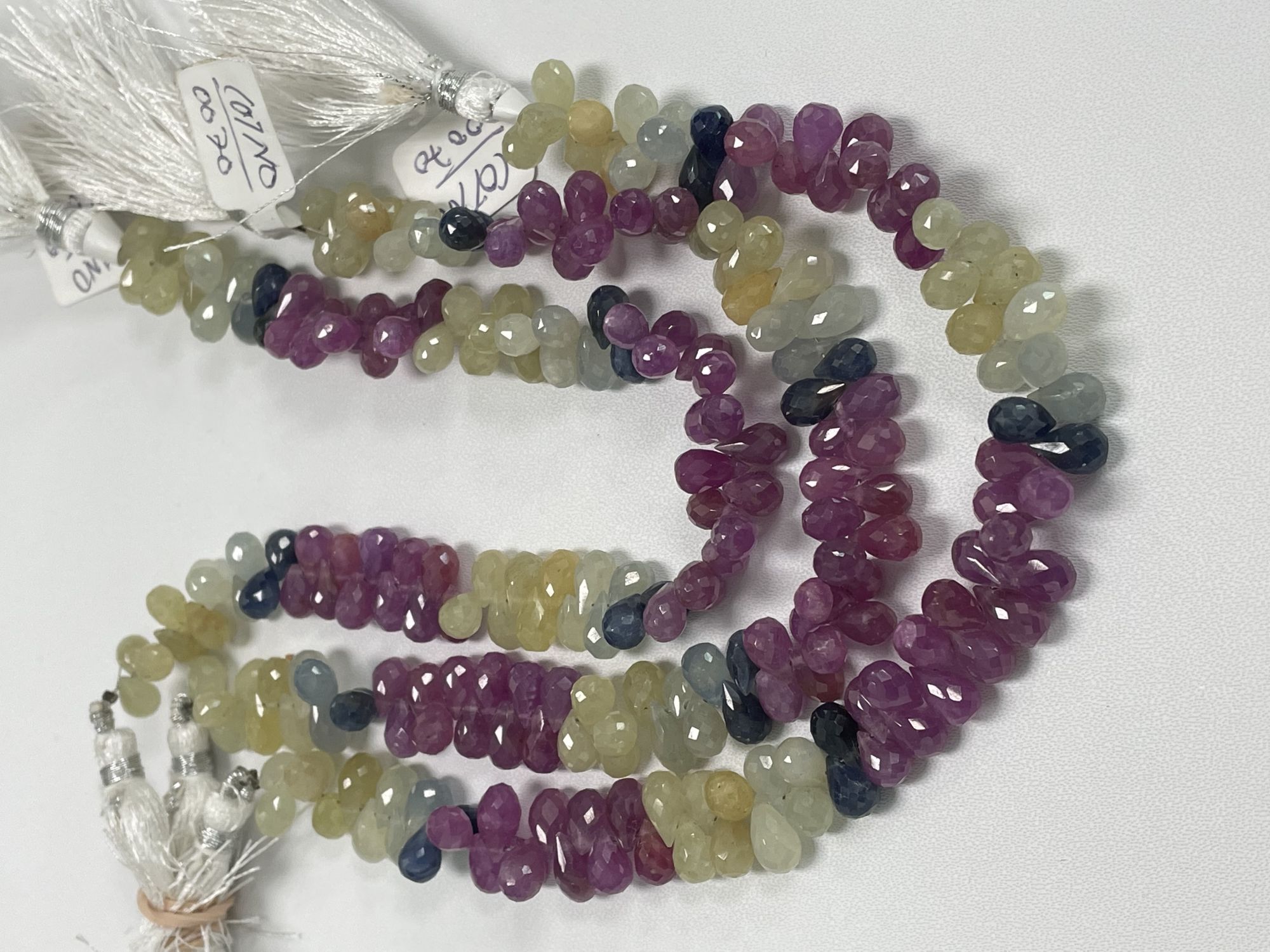 Multi Color Sapphire Drop Faceted
