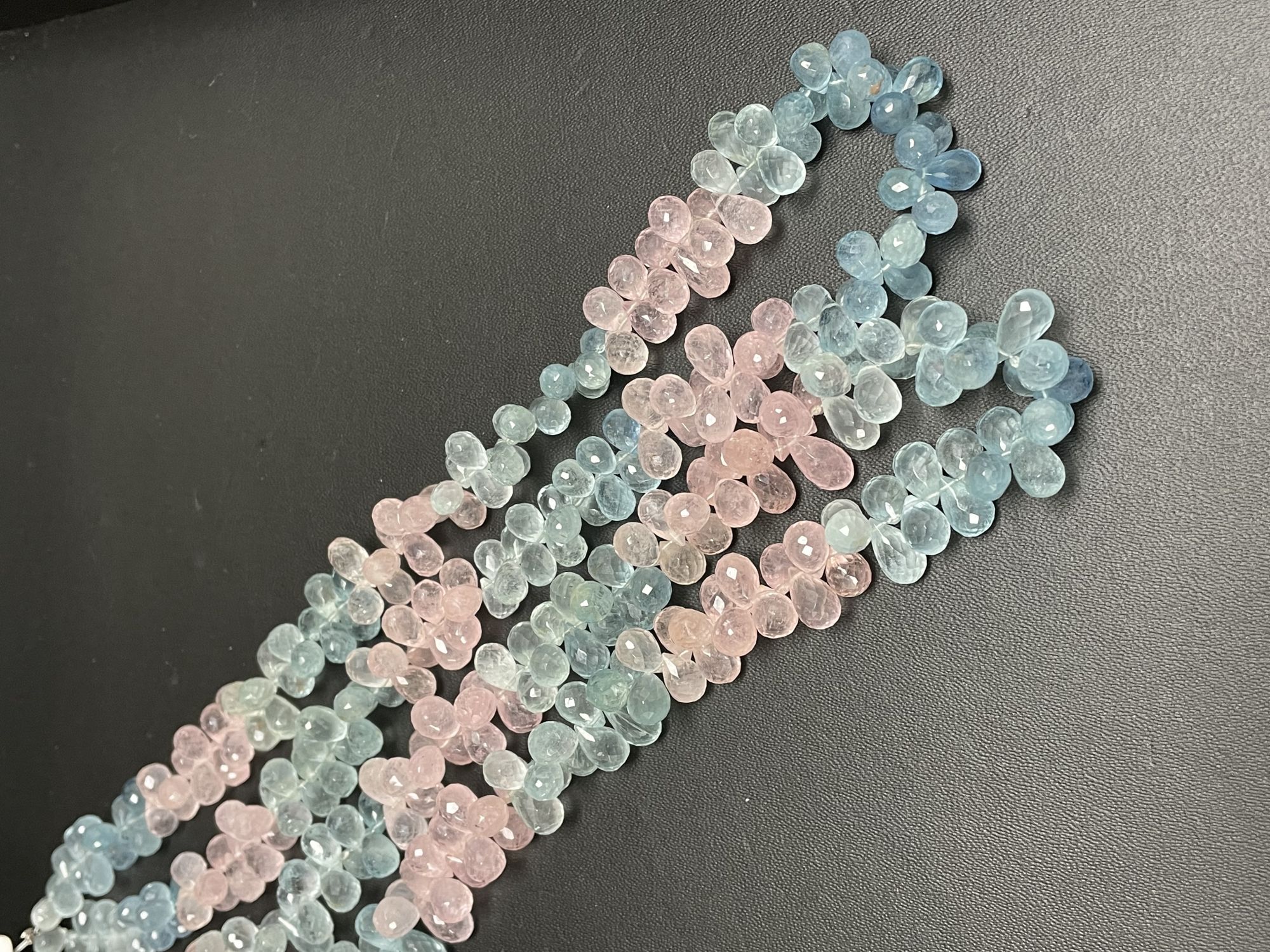 Multi Aquamarine Drop Faceted