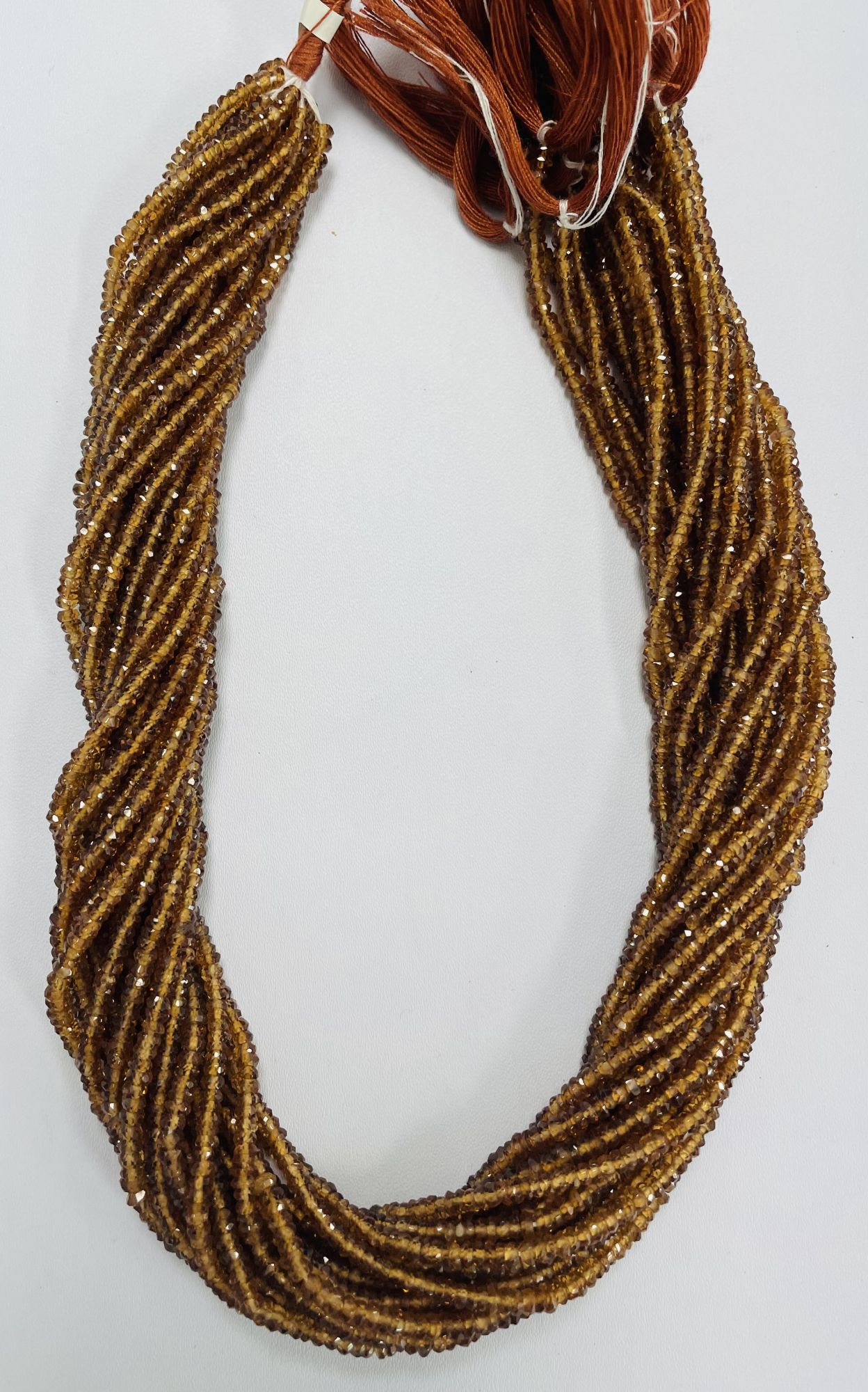 Whiskey Quartz Rondelle Faceted