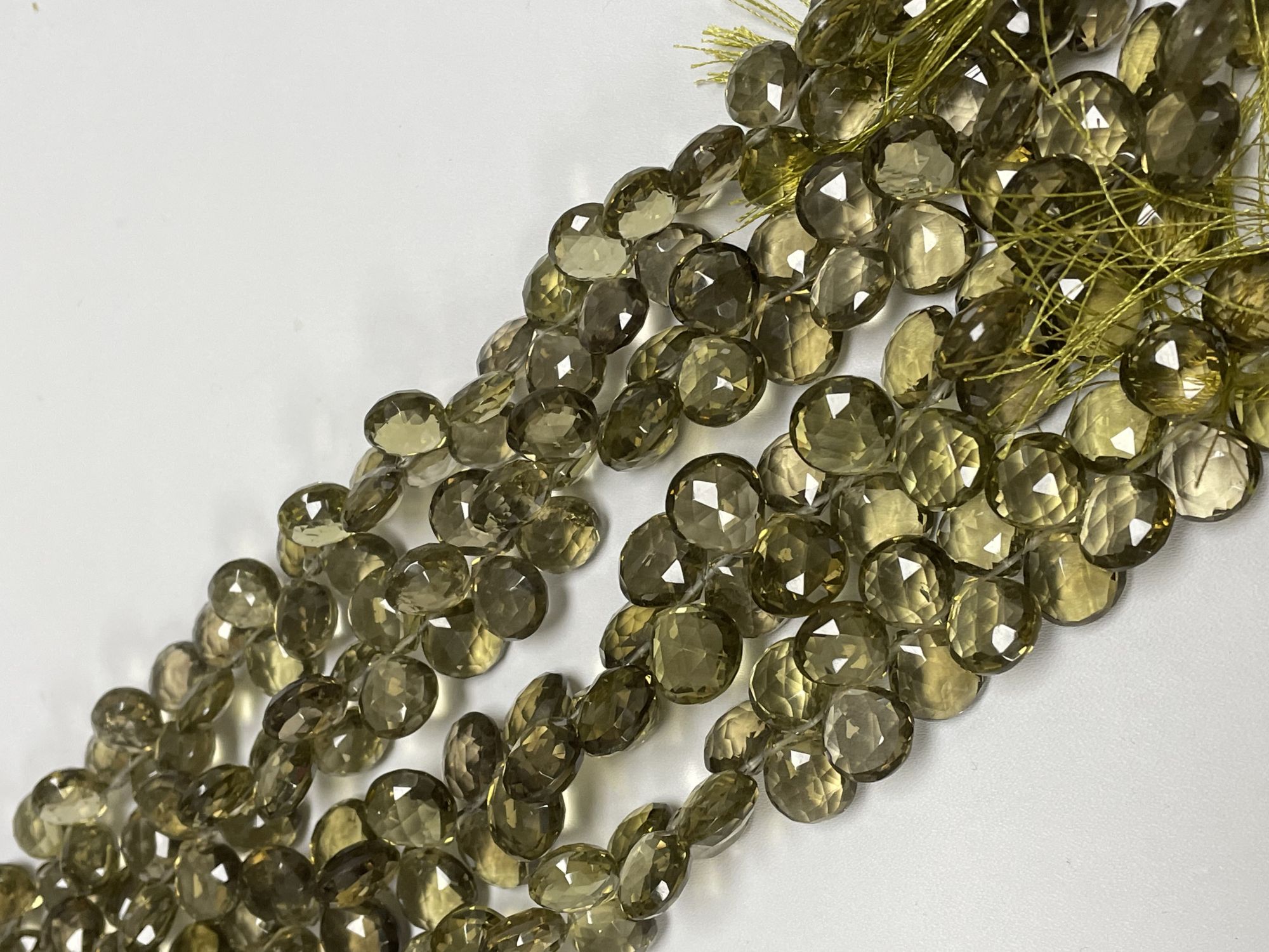 Olive Quartz Heart Faceted