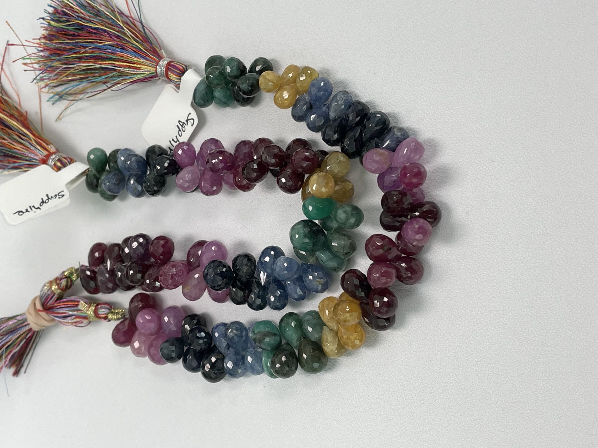 Multi Color Sapphire Drop Faceted
