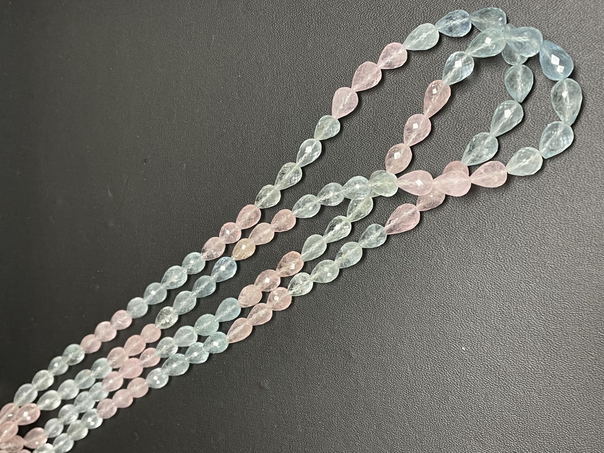 Multi Aquamarine Straight Drill Drop Faceted