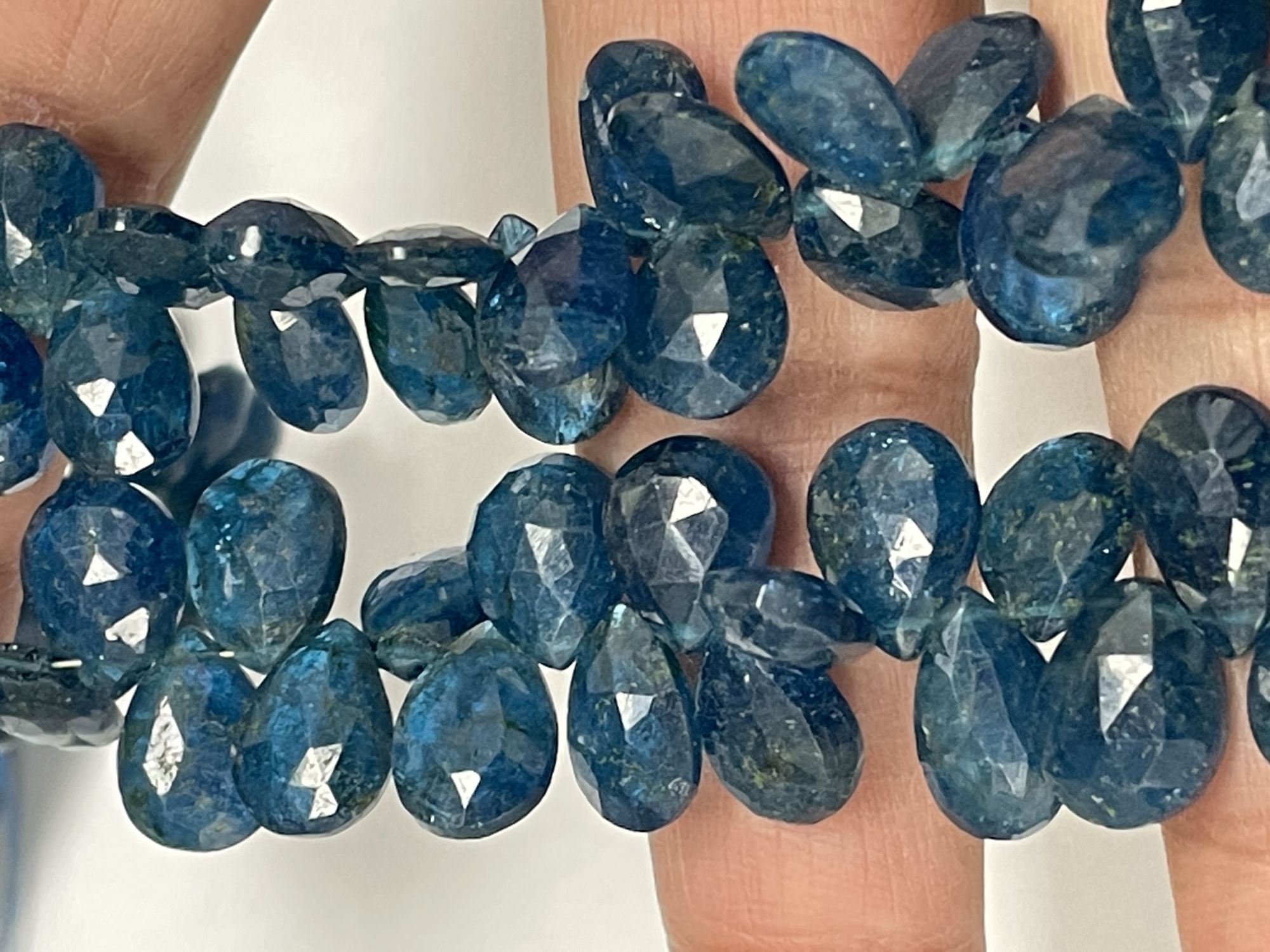 Blue Apatite Pear Faceted