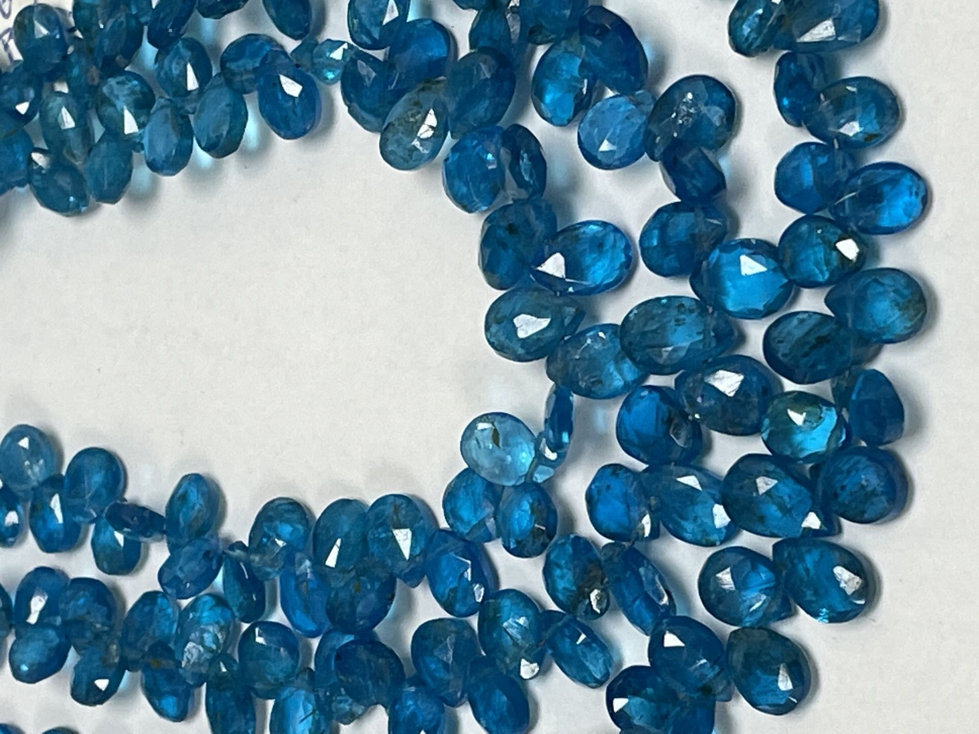 Blue Apatite Pear Faceted