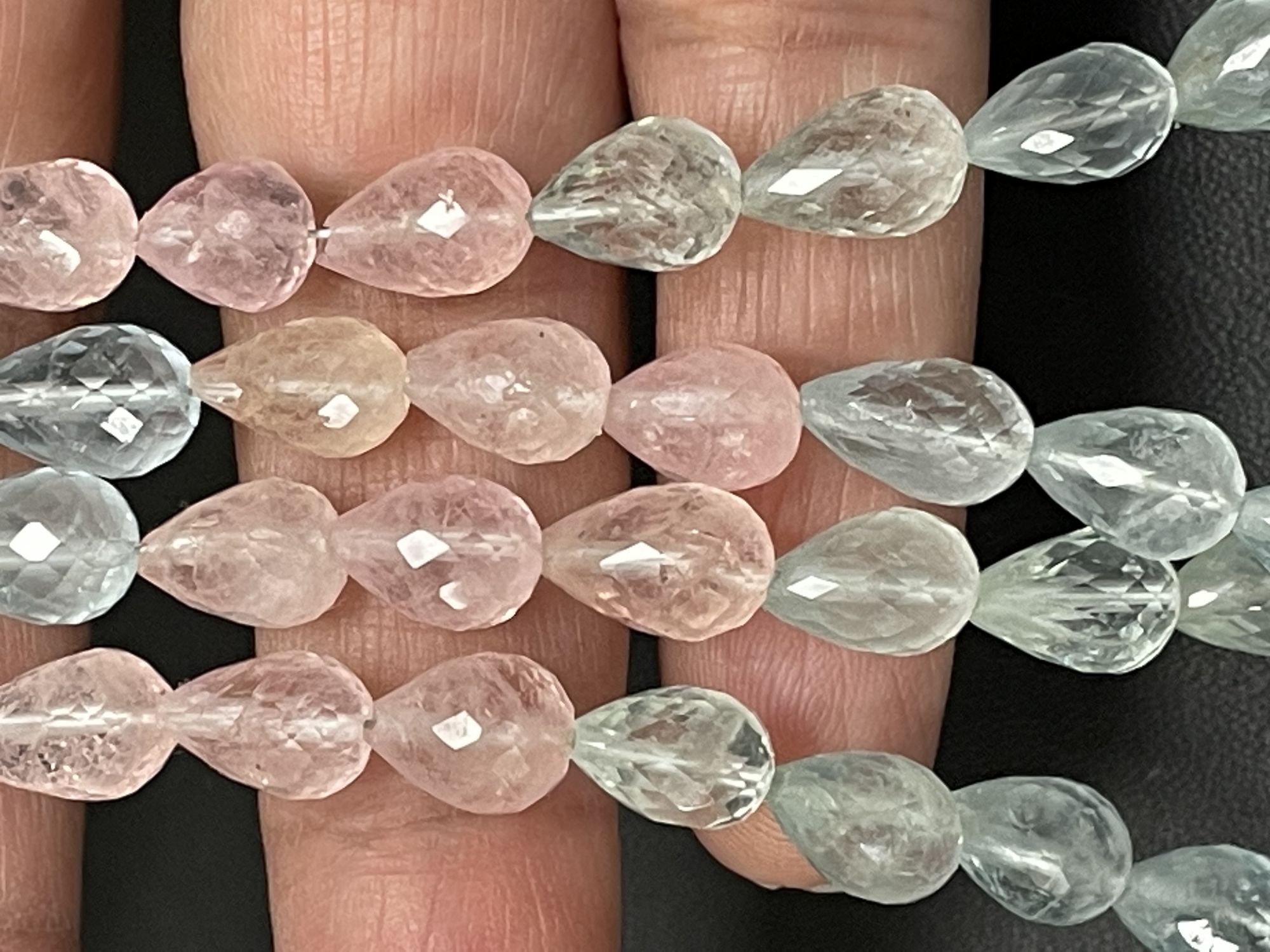 Multi Aquamarine Straight Drill Drop Faceted