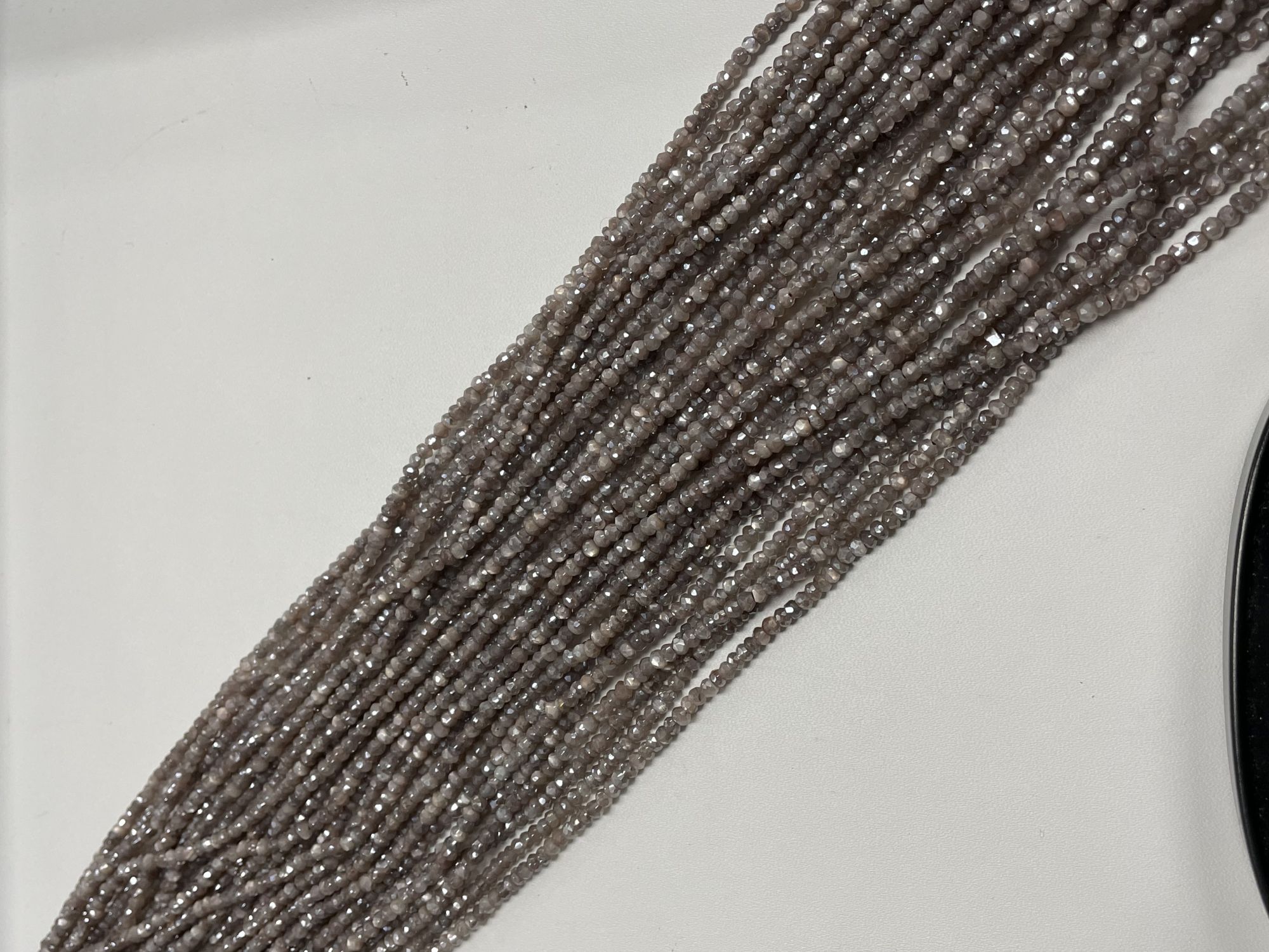 Coated Chocolate Moonstone Rondelle Faceted