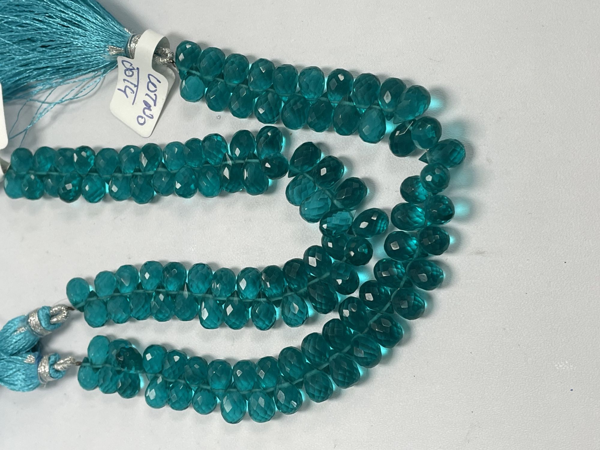 Teal Hydro Quartz Drop Faceted