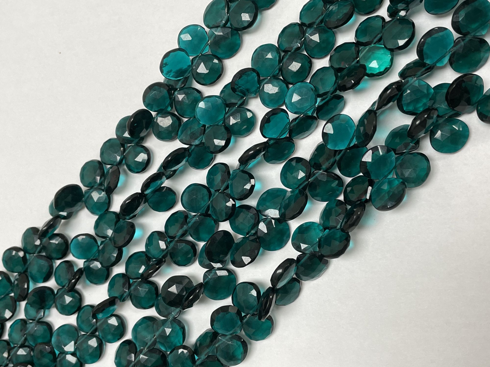 Teal Hydro Quartz Heart Faceted