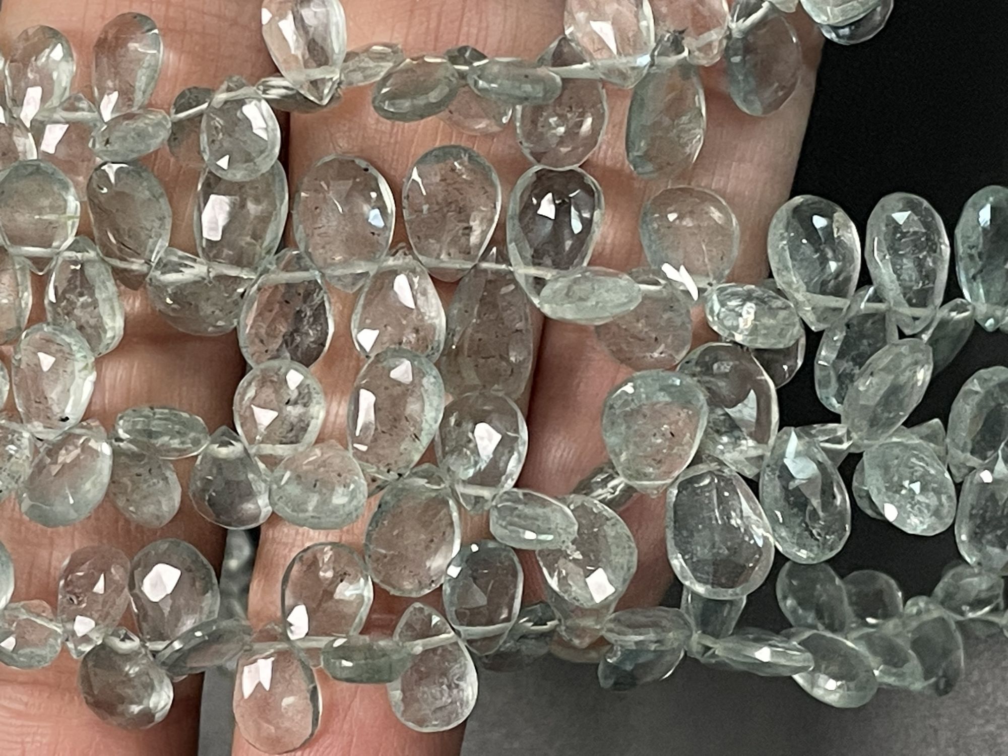 Moss Aquamarine Pear Faceted