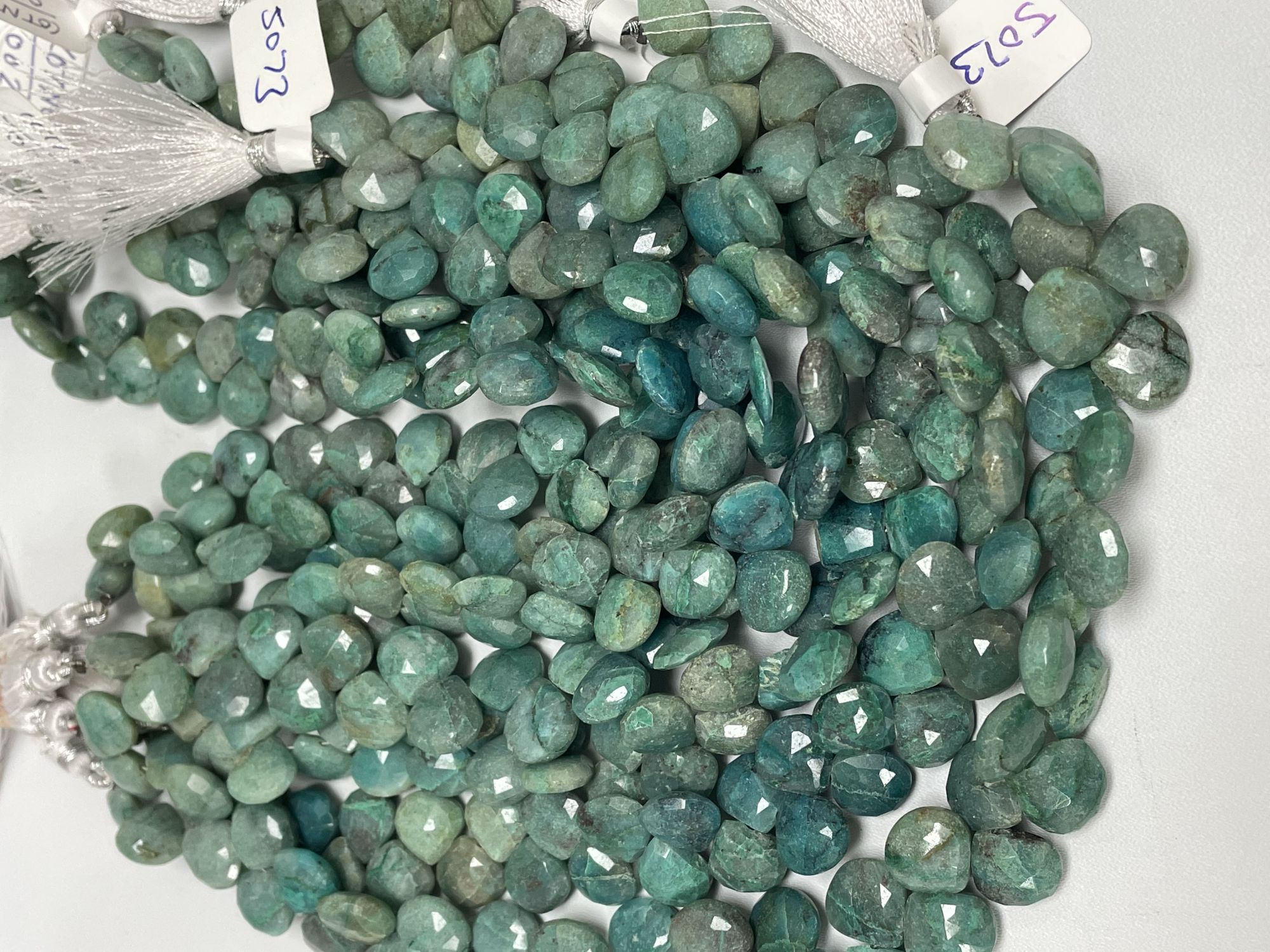 Chrysocolla Hearts Faceted