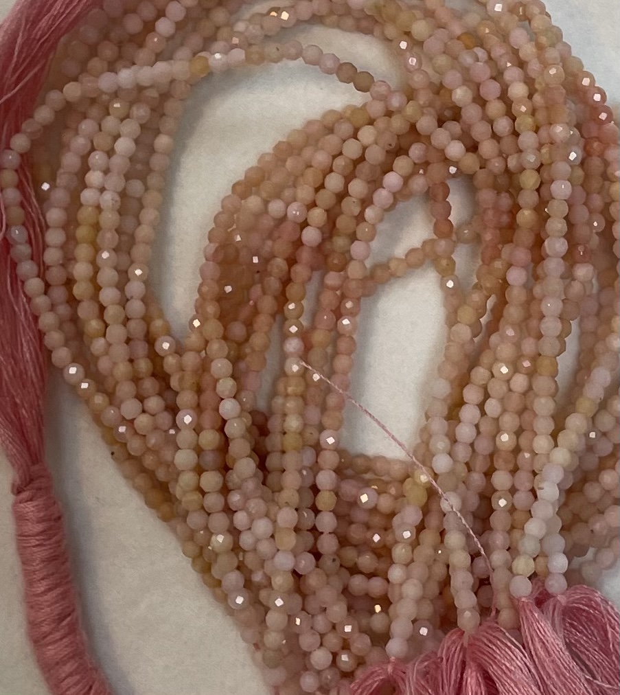 Pink Opal Rondelles Faceted