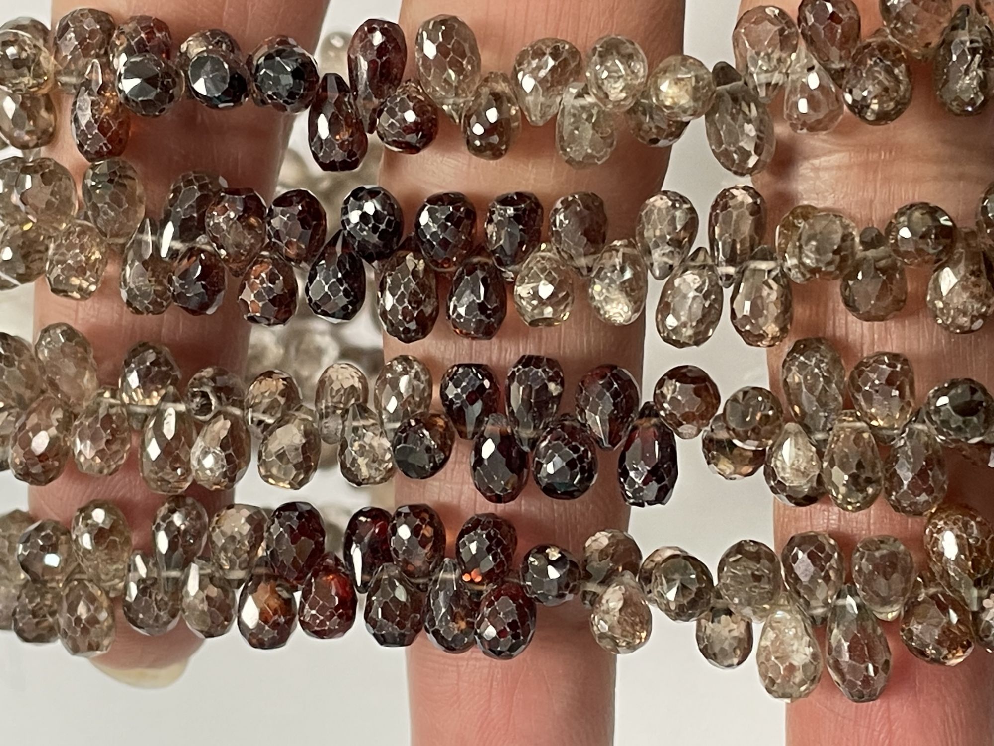 Shaded Brown Zircon Drop Faceted