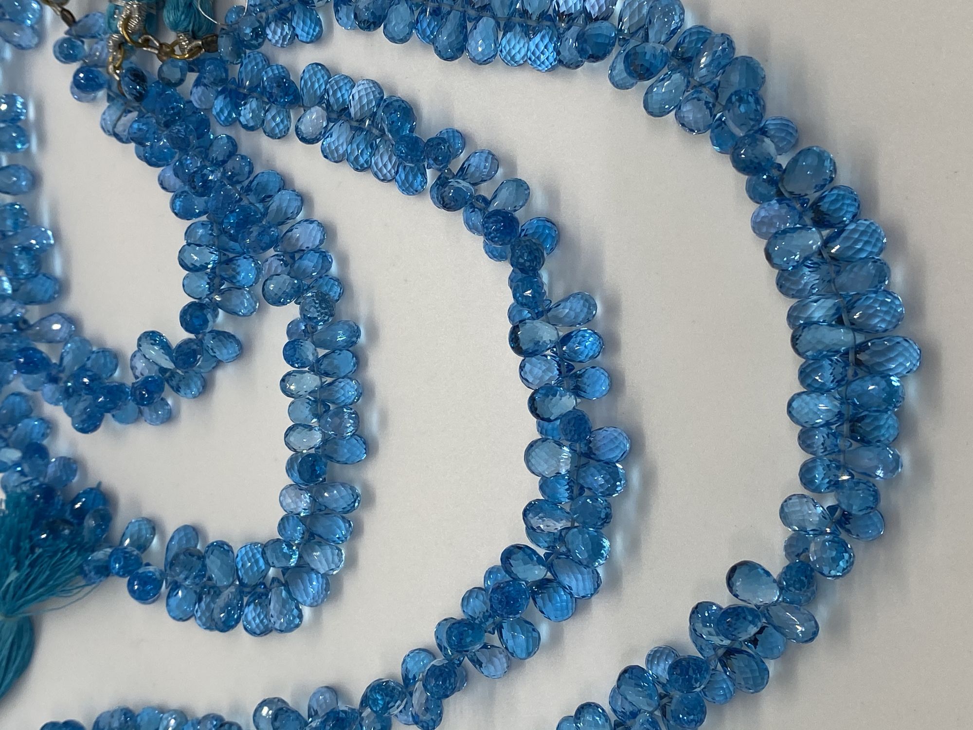 Swiss Blue Topaz Drops Faceted