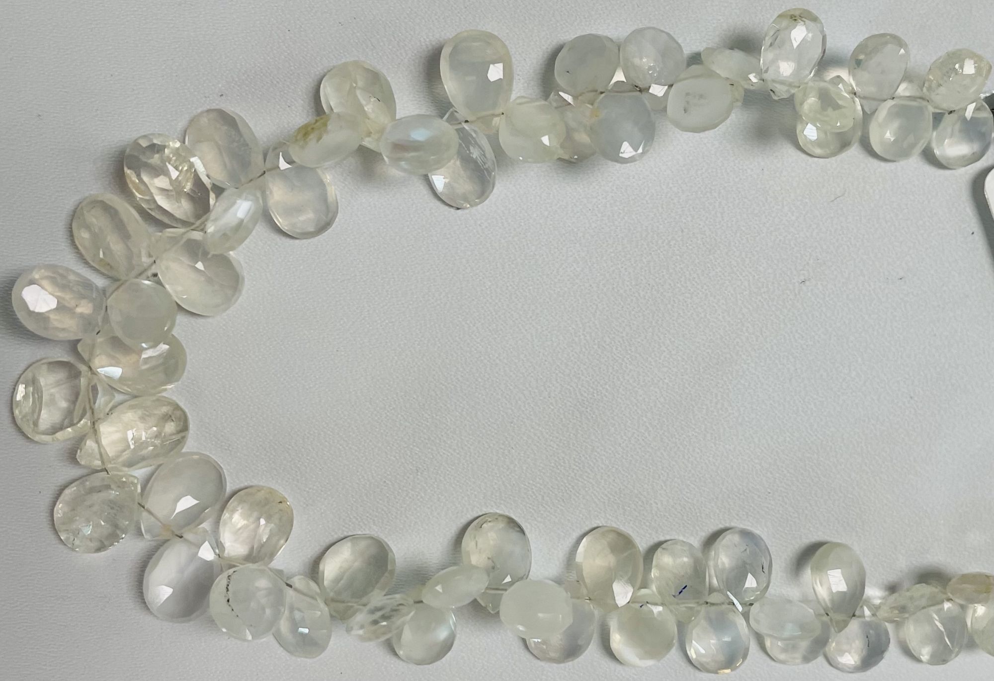 Pearl Chalcedony Pear Faceted